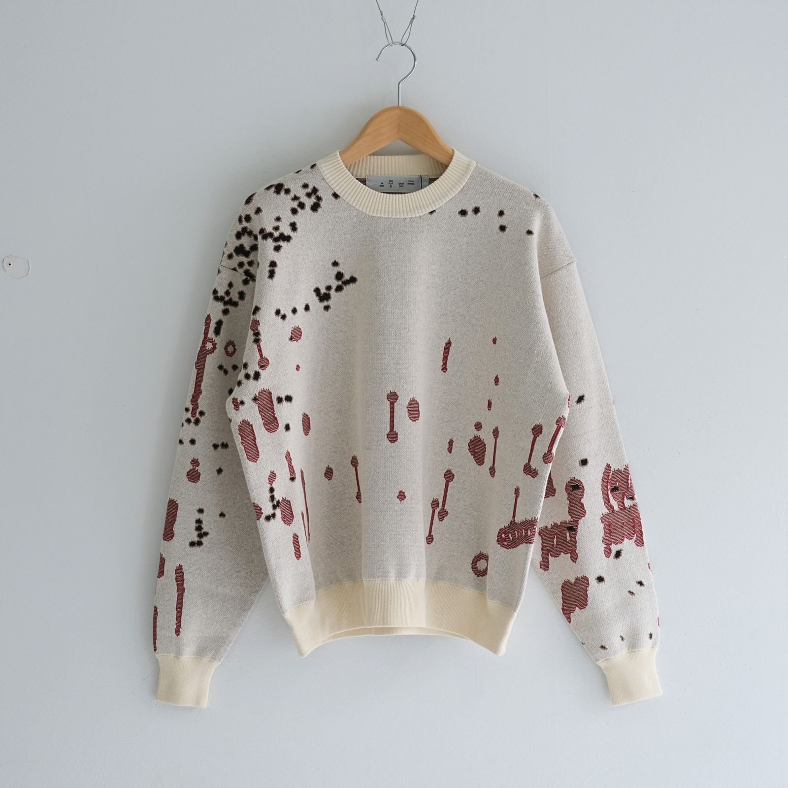 DRIP JACQUARD COTTON CREWNECK SWEATER / セーター / ジャガード織り / DULL GRAY