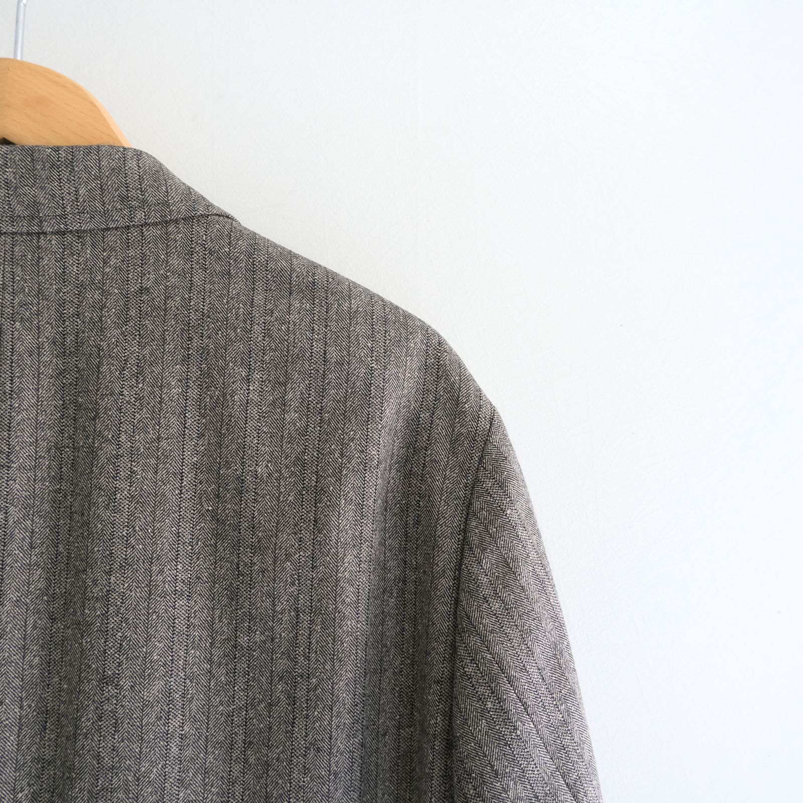 【残り1点】W/S HERRINGBONE STRIPE DB JKT（TAUPE GREY）