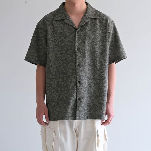 LACE CUBAN COLLAR SHIRTS / レースキューバンカラーシャツ（FOREST GREEN）