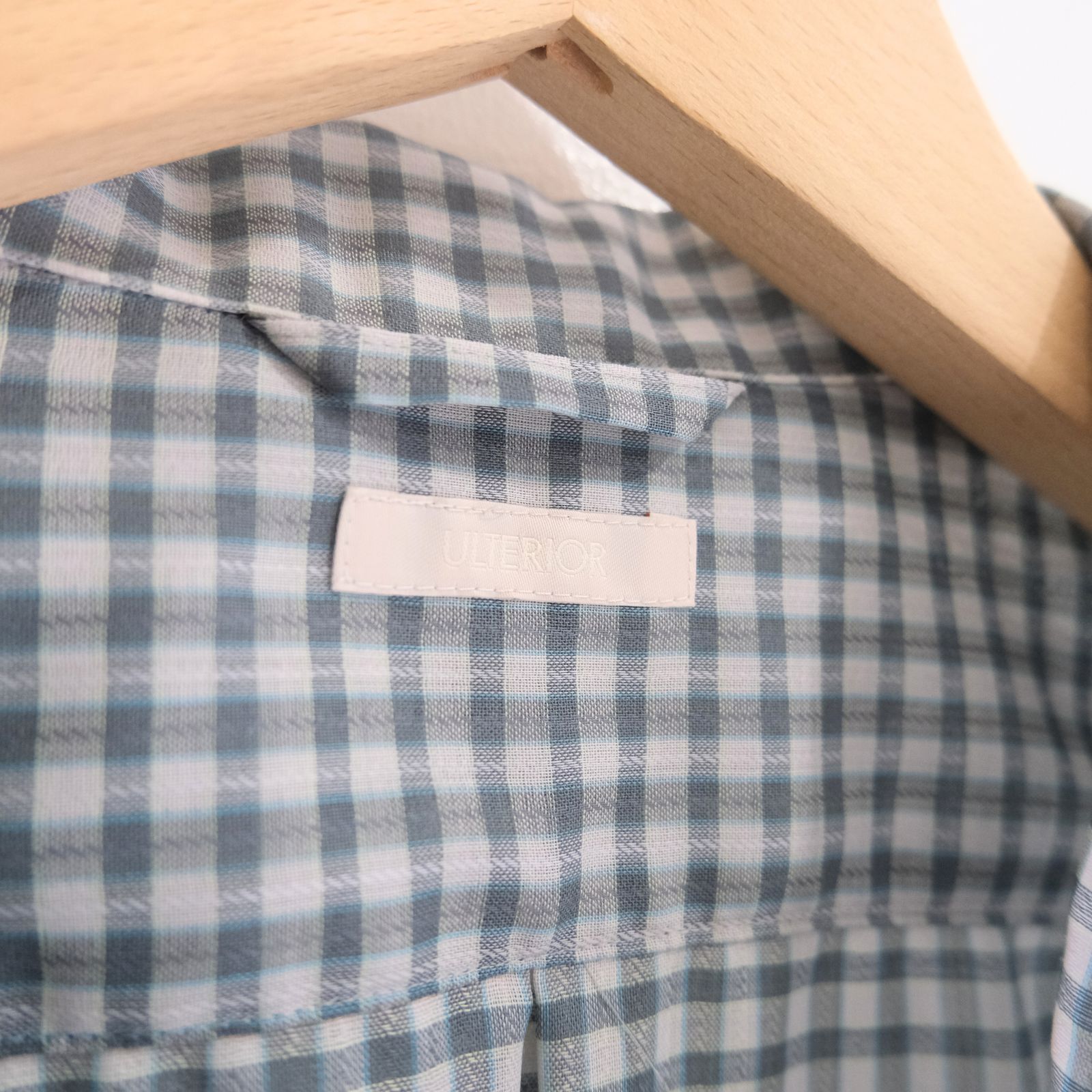 SUPER LIGHT WOOL CHECK SKIPPER SHIRT / スーパー ライト ウール チェック スキッパー シャツ（GREEN GREY）