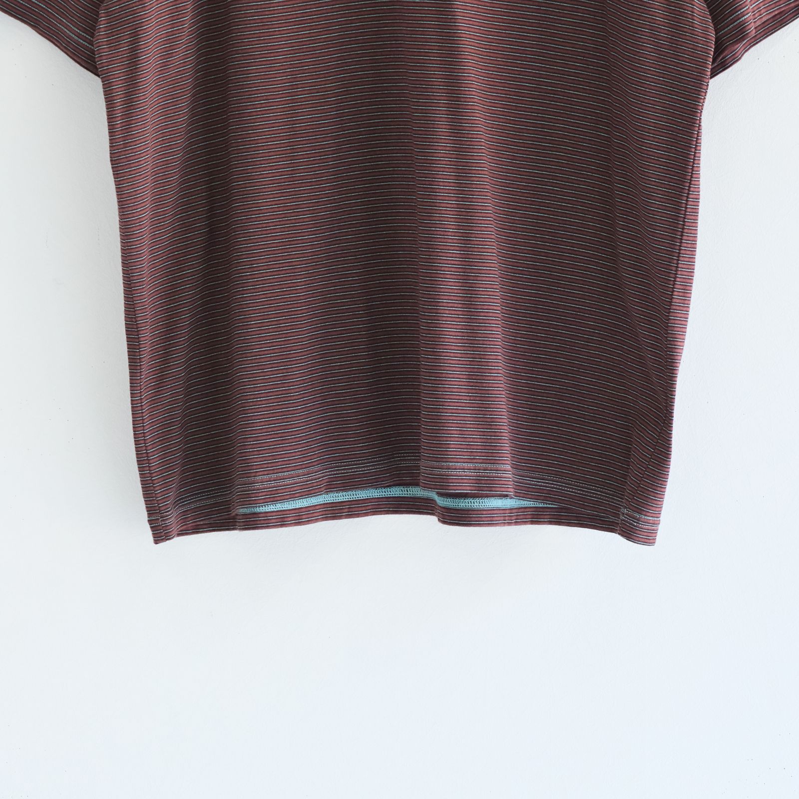 NEW BASIC GARMENT DYED BORDER T-SHIRT / Tシャツ / BROWN×BLUE