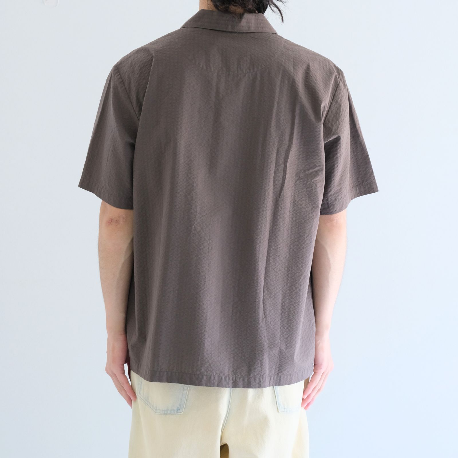 【残り1点】Mirari Seersucker Shirt / ミラリ シアサッカー シャツ（BROWN）