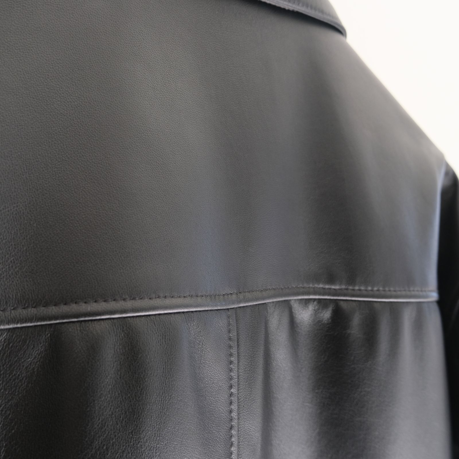 TRUCKER JACKET / ジャケット / レザージャケット / トラッカージャケット / SHEEP SKIN / 羊革 / BLACK