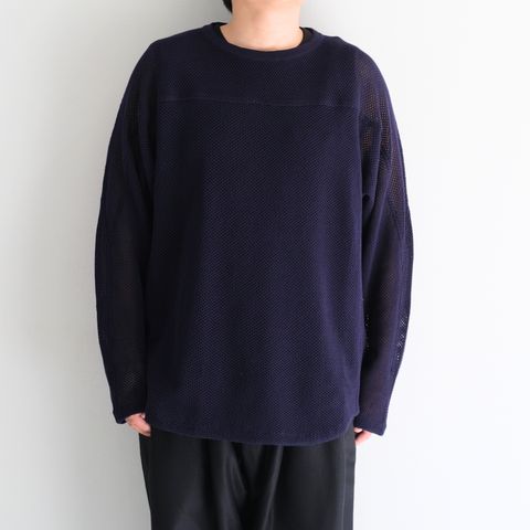 FOOTBALL KNIT TEE L/S ‐Cotton mesh‐ / フットボール ニット TEE L/S ‐コットンメッシュ‐（Navy）