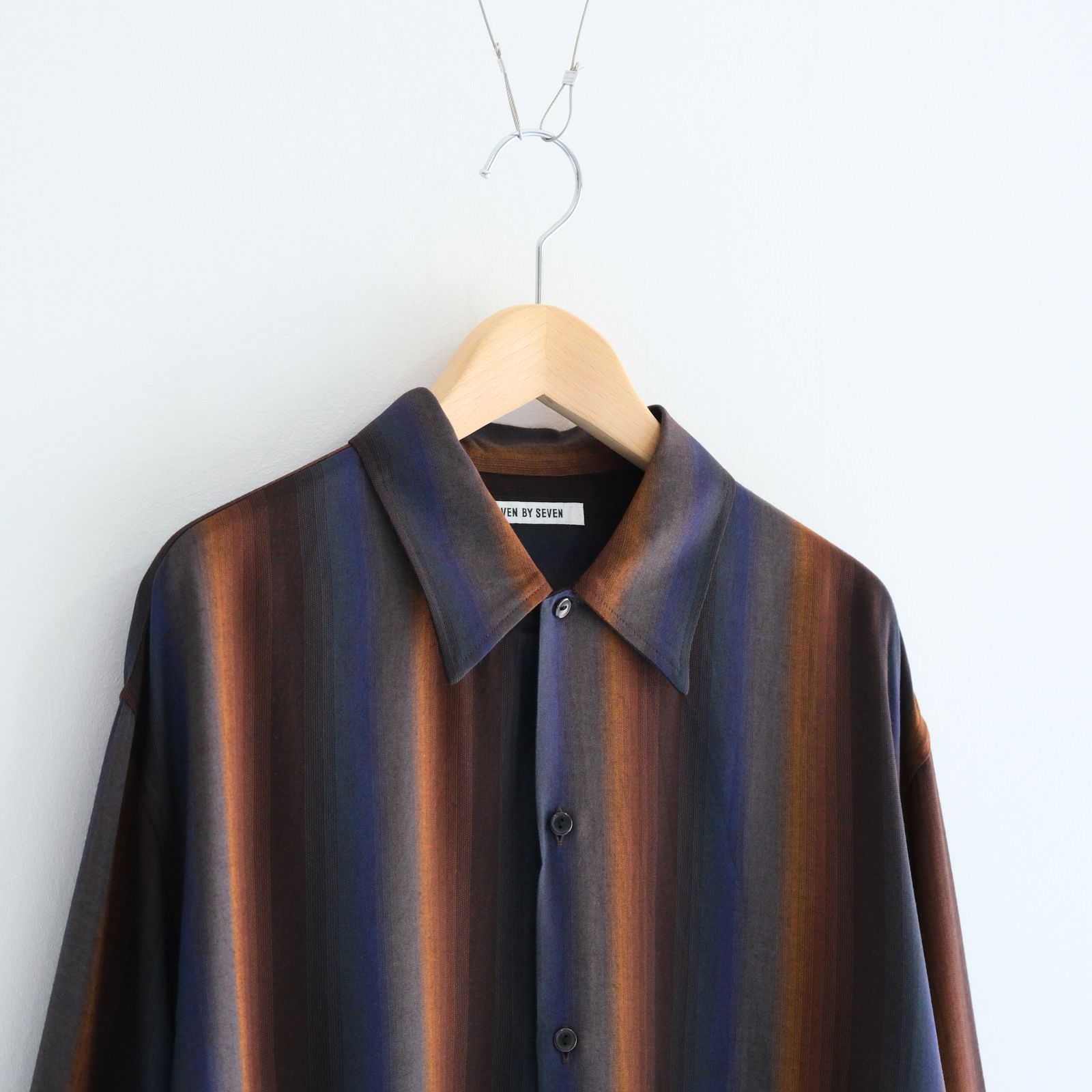 LOOSE SHIRTS ‐Wool Rayon Gradetion stripe‐ / シャツ / ストライプ