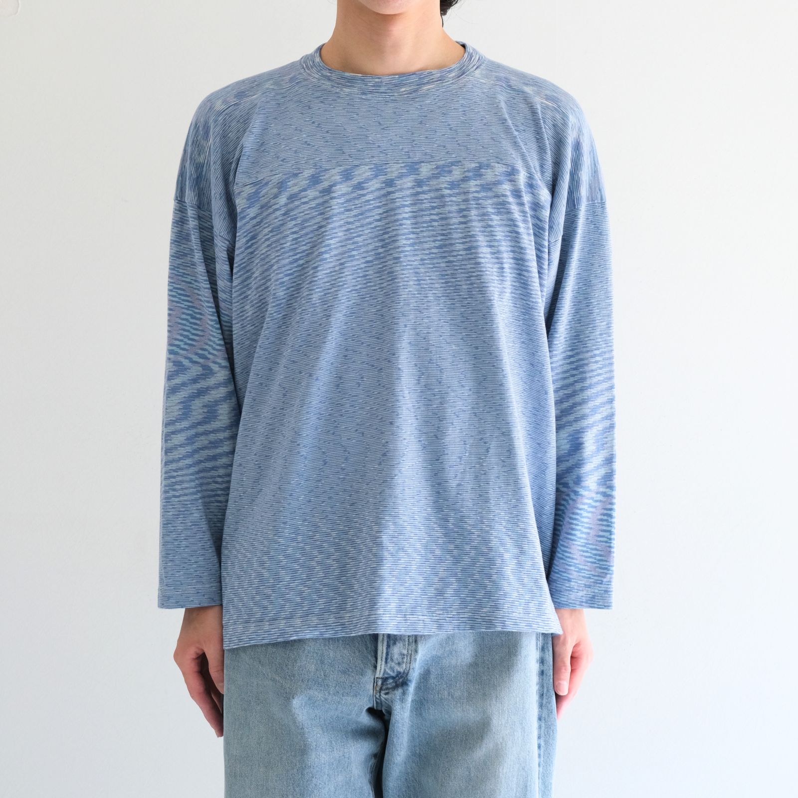 VORTEX FOOTBALL SHIRT fabric by SUN/kakke（MIX BLUE）