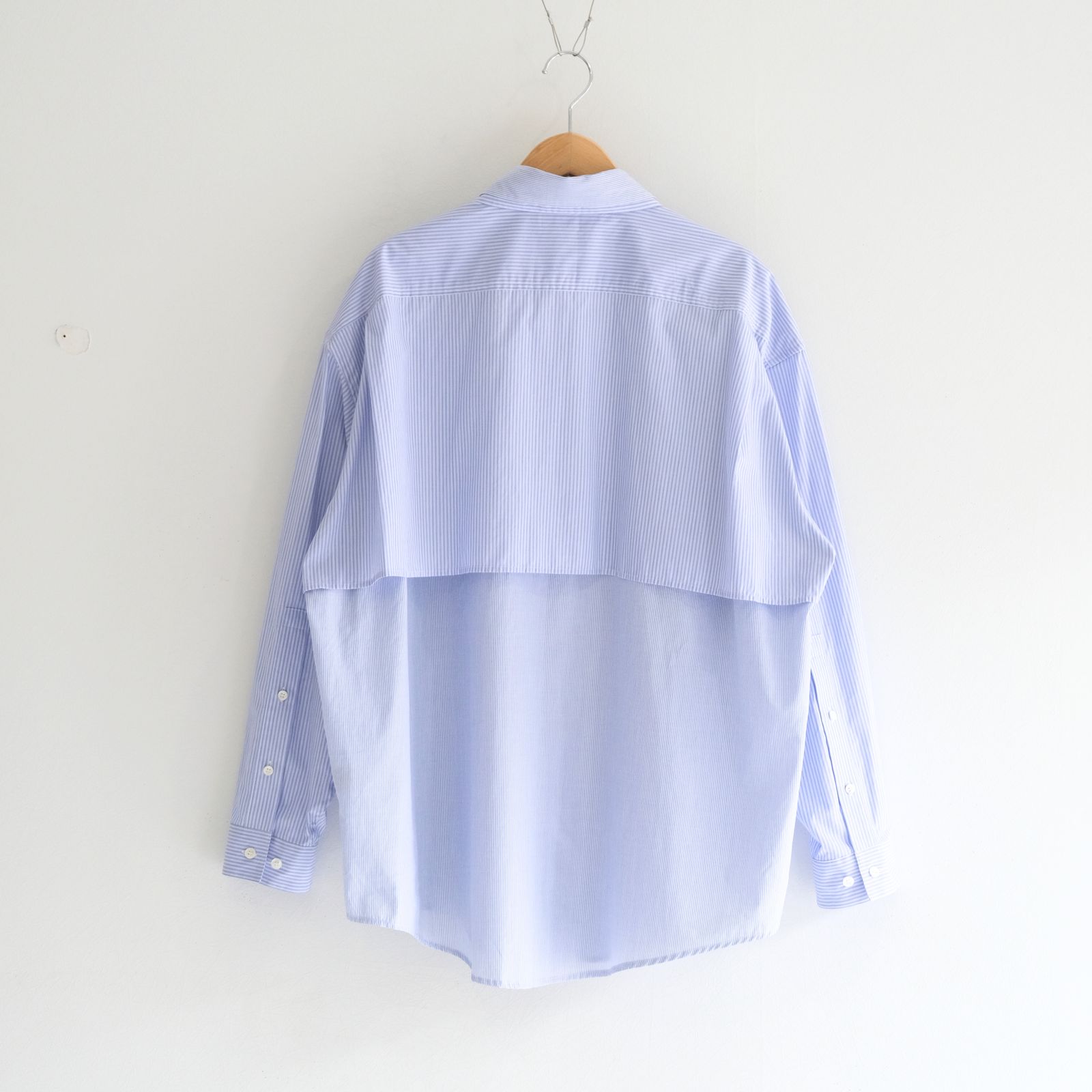 【残り1点】Layered Shirt / レイヤード シャツ（Sax Stripe）
