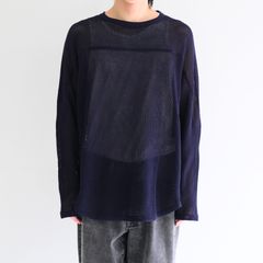 【残り1点】FOOTBALL KNIT TEE L/S ‐Cotton mesh‐ / フットボール ニット TEE L/S ‐コットンメッシュ‐（Navy）