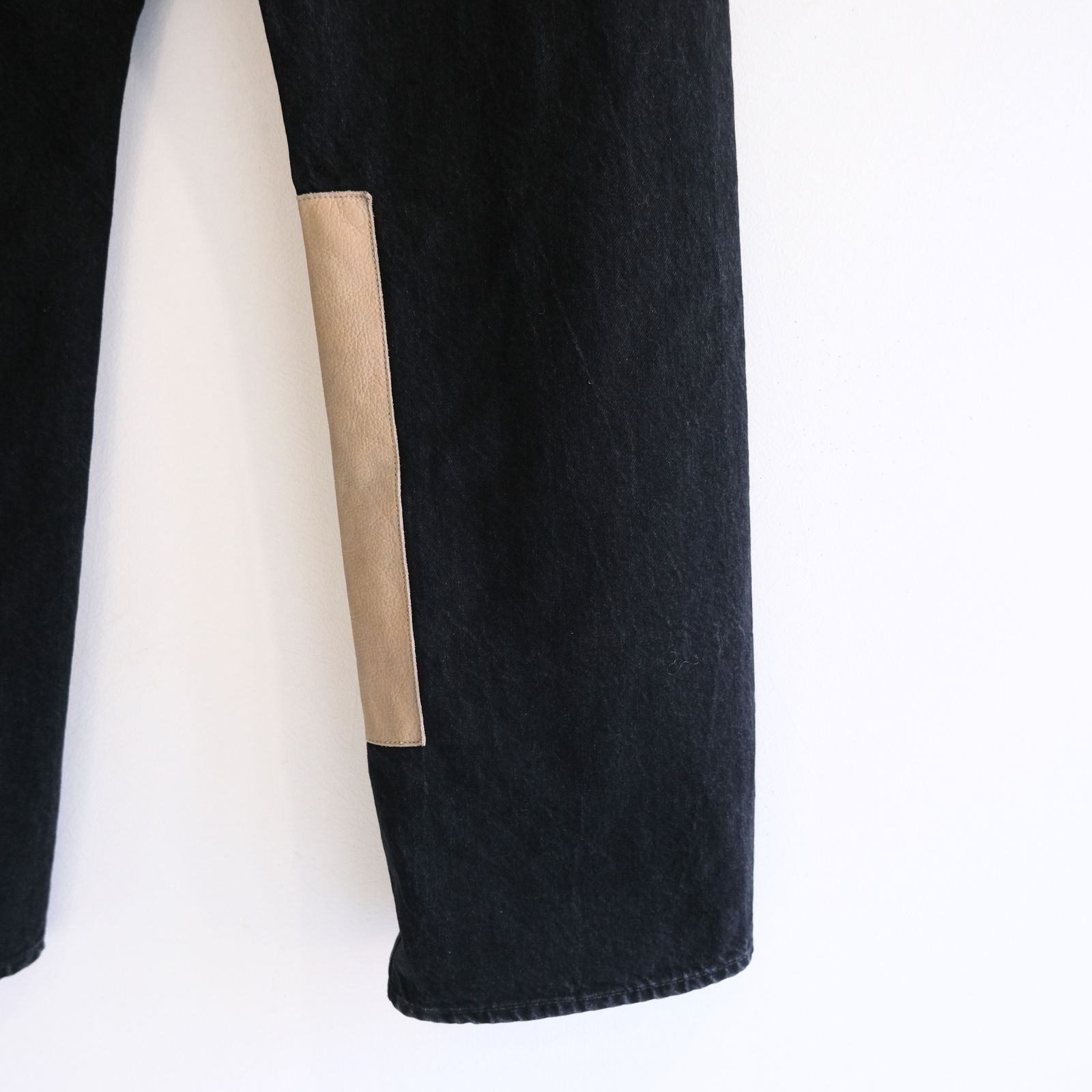 "JUDE II" LEATHER New Standard Straight by 12oz Denim（BLACK）