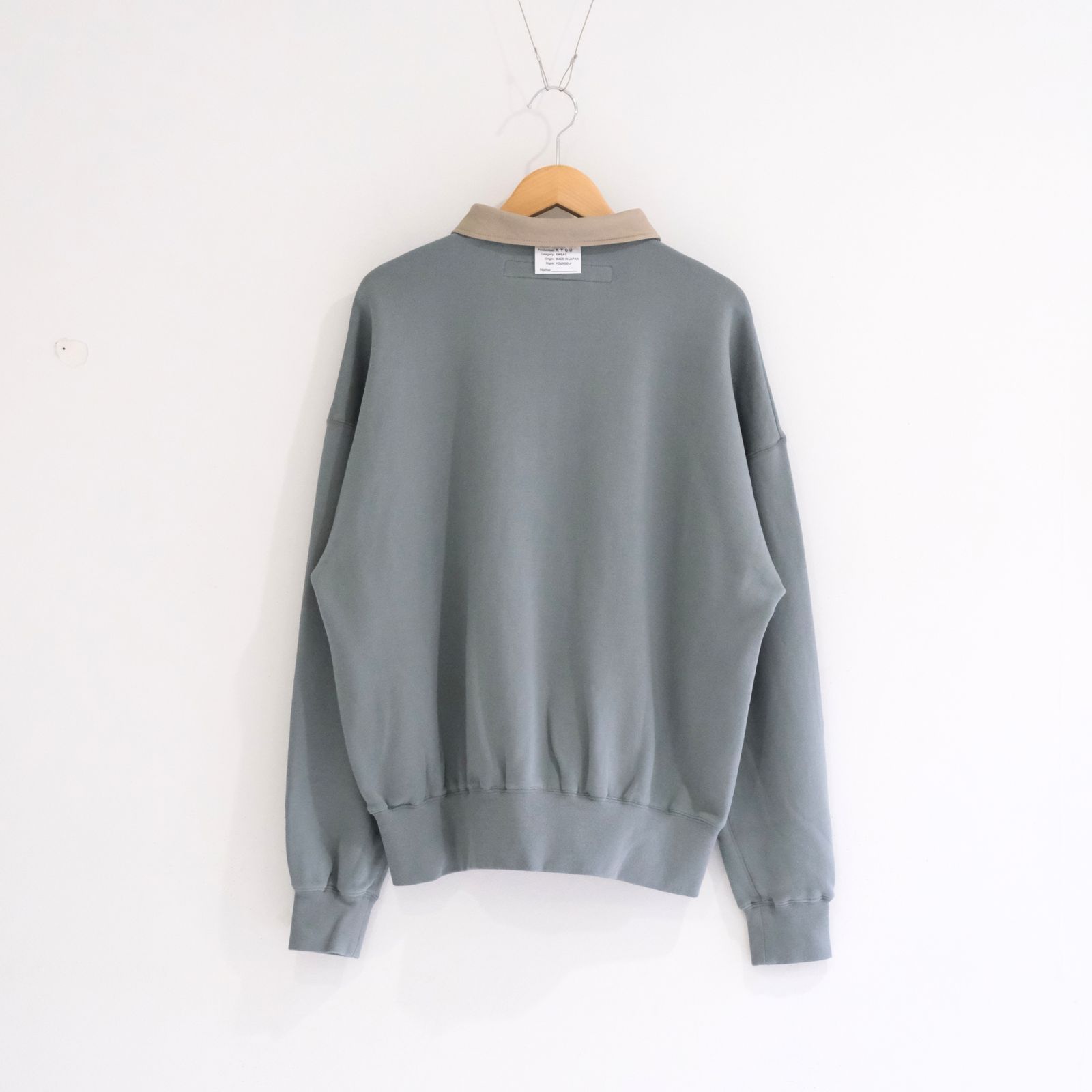 "BROTHERS" Leather x Original Supima Aging Cotton Sweat（DUSTY GREEN）