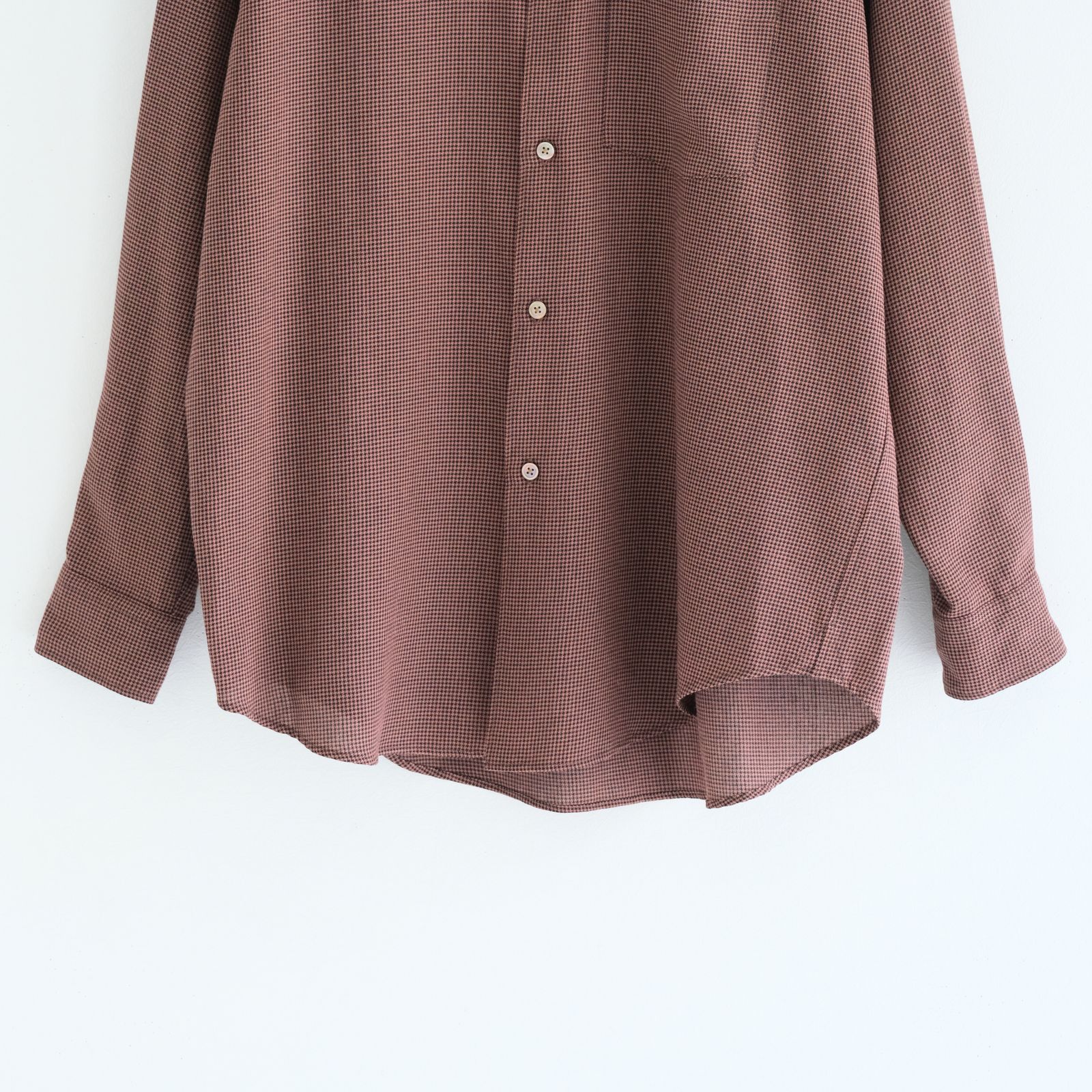 RAYON LINEN CHECK SHIRT / シャツ / チェック / BROWN・BLACK