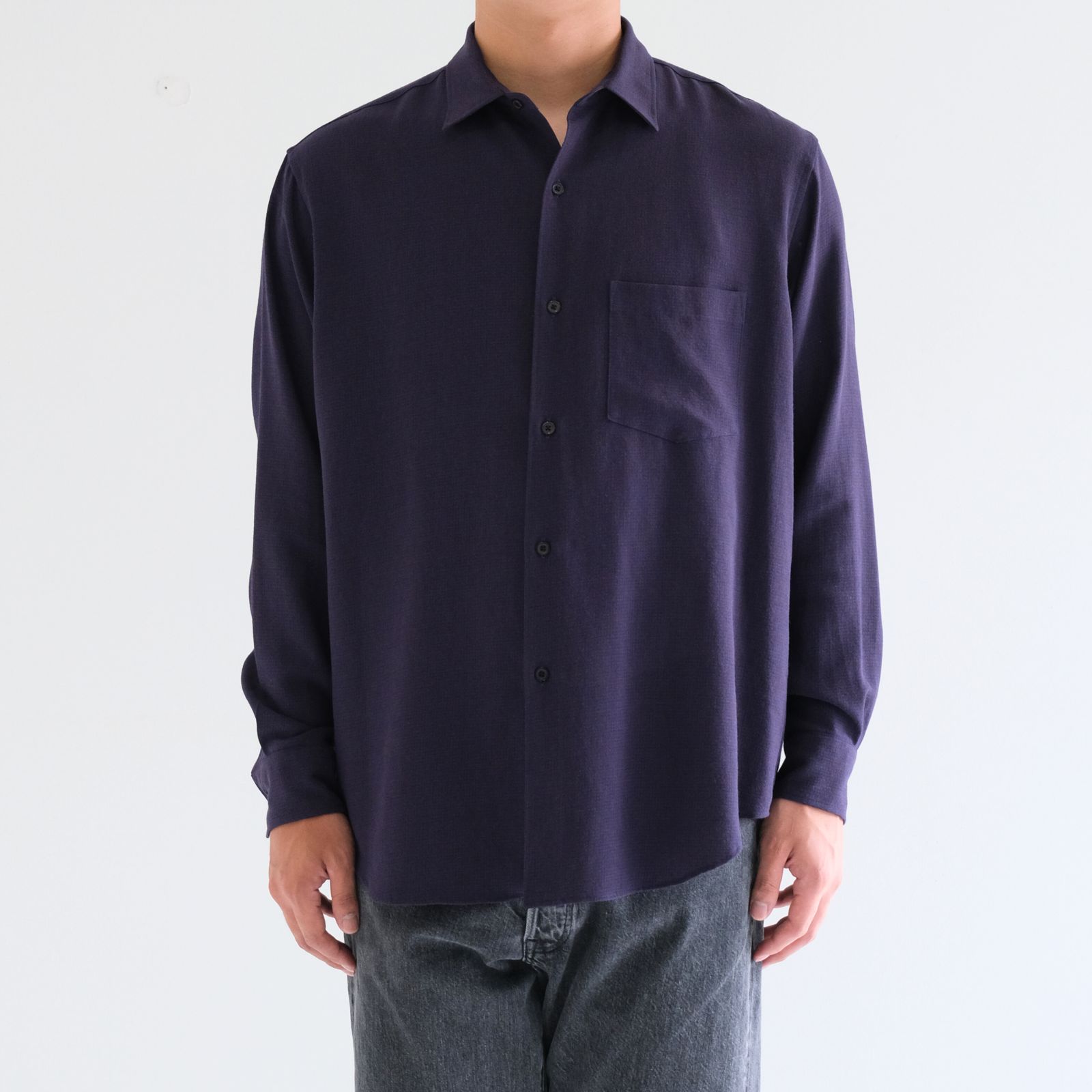 RAYON LINEN CHECK SHIRT / シャツ / チェック / BLUE・BROWN