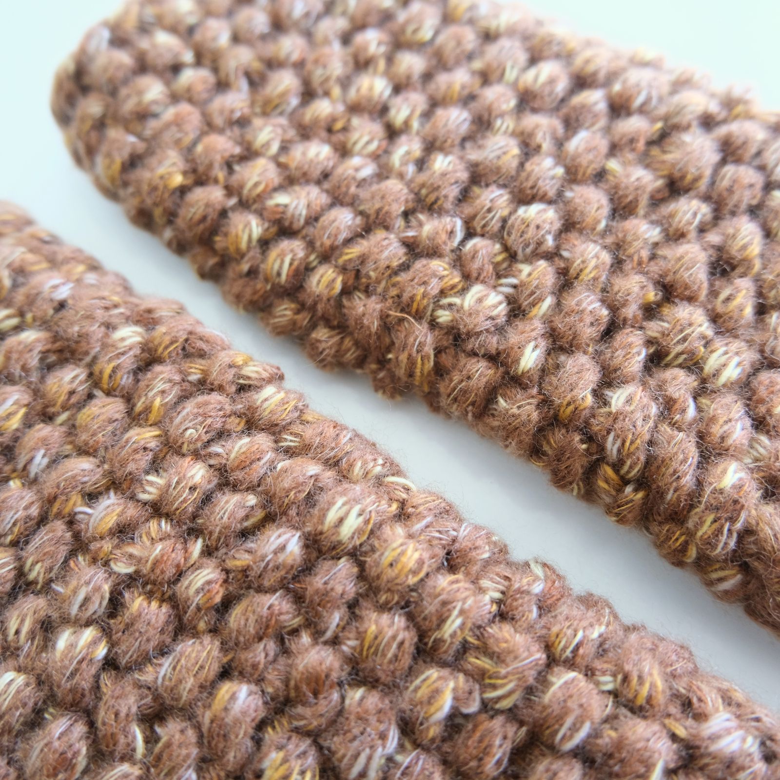 WOOL MIX HAND KNIT GLOVES（BROWN）