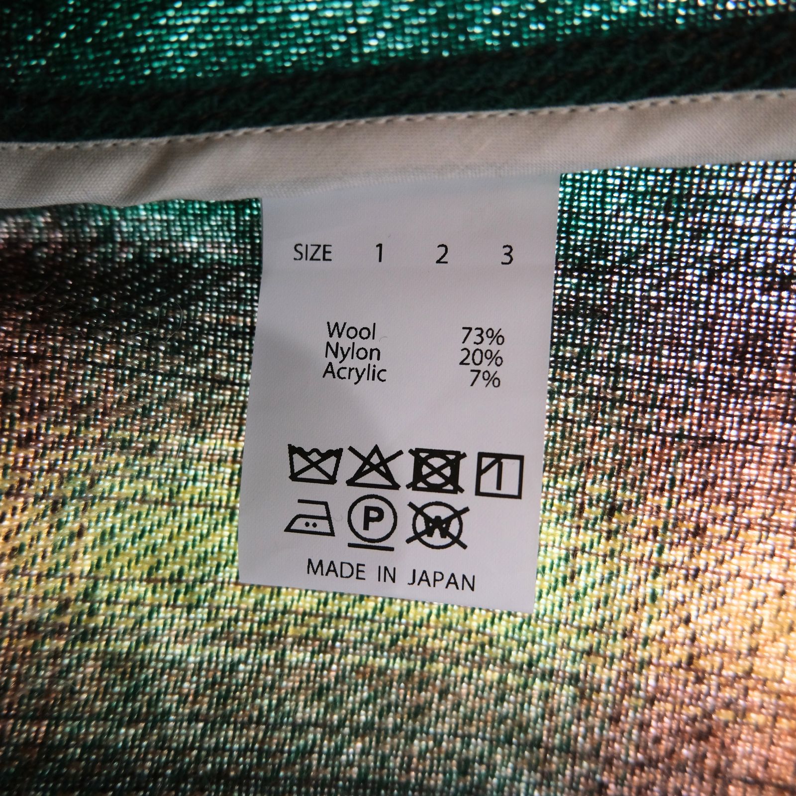 【残り1点】SHAGGY WOOL CHECK SAFARI JACKET（GREEN）