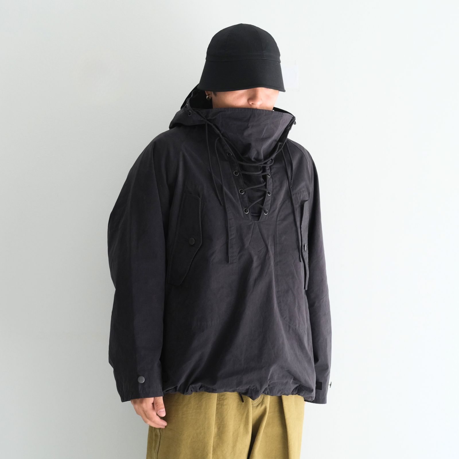 WAXED WEATHER PARKA / プルオーバー / パーカー / ワックス加工 / INK BLACK