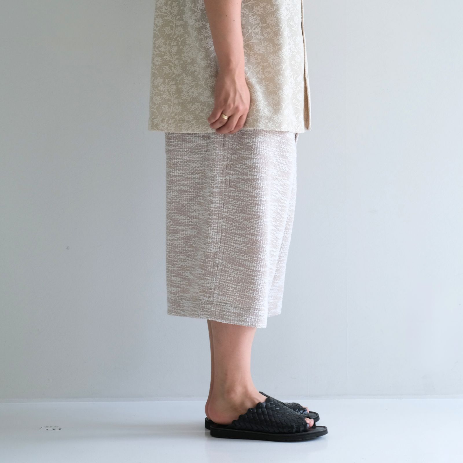 SAPINO JACQUARD WIDE SHORT / ショーツ / BEIGE