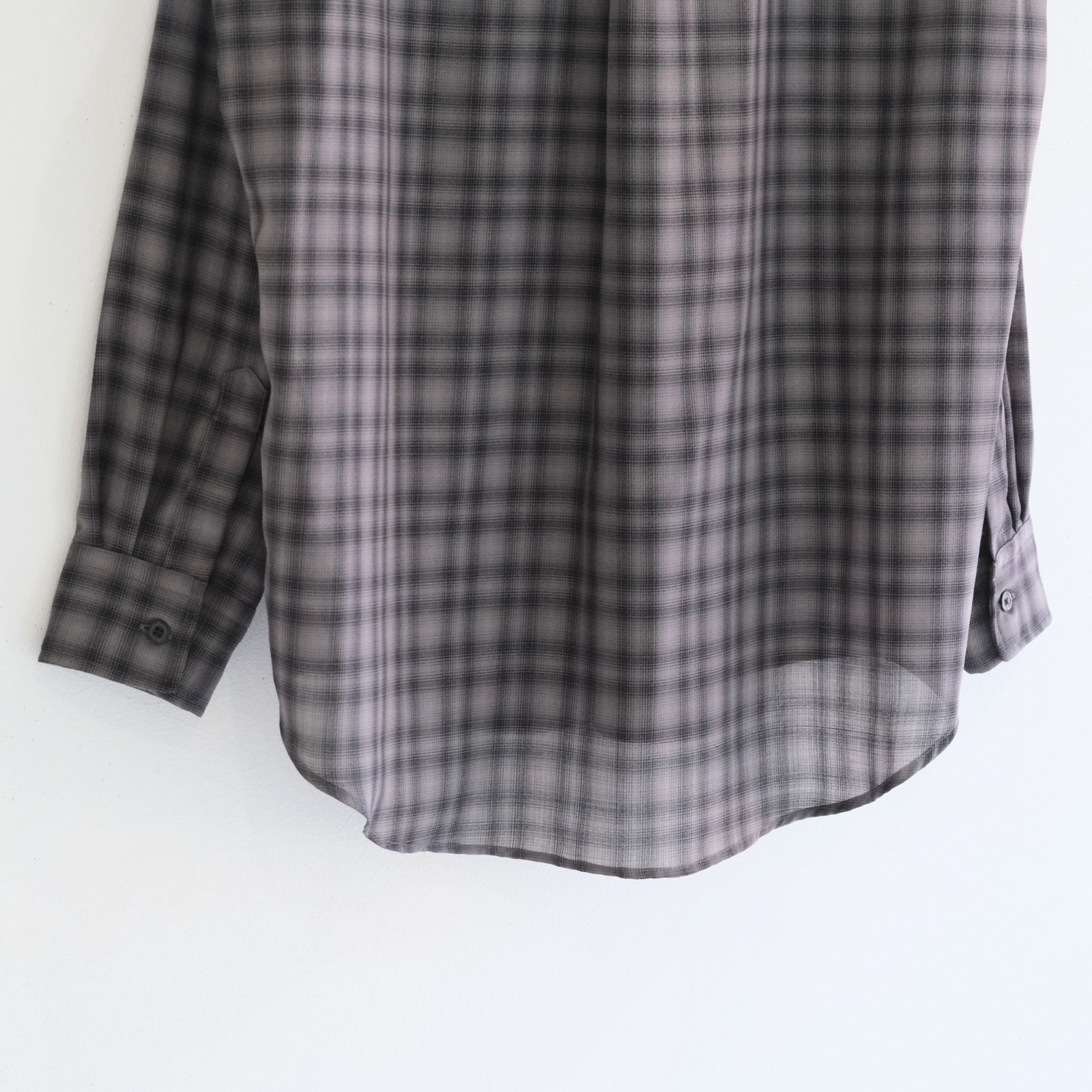 SUPER LIGHT FADED CHECK SHIRT（BLACK / GREY）