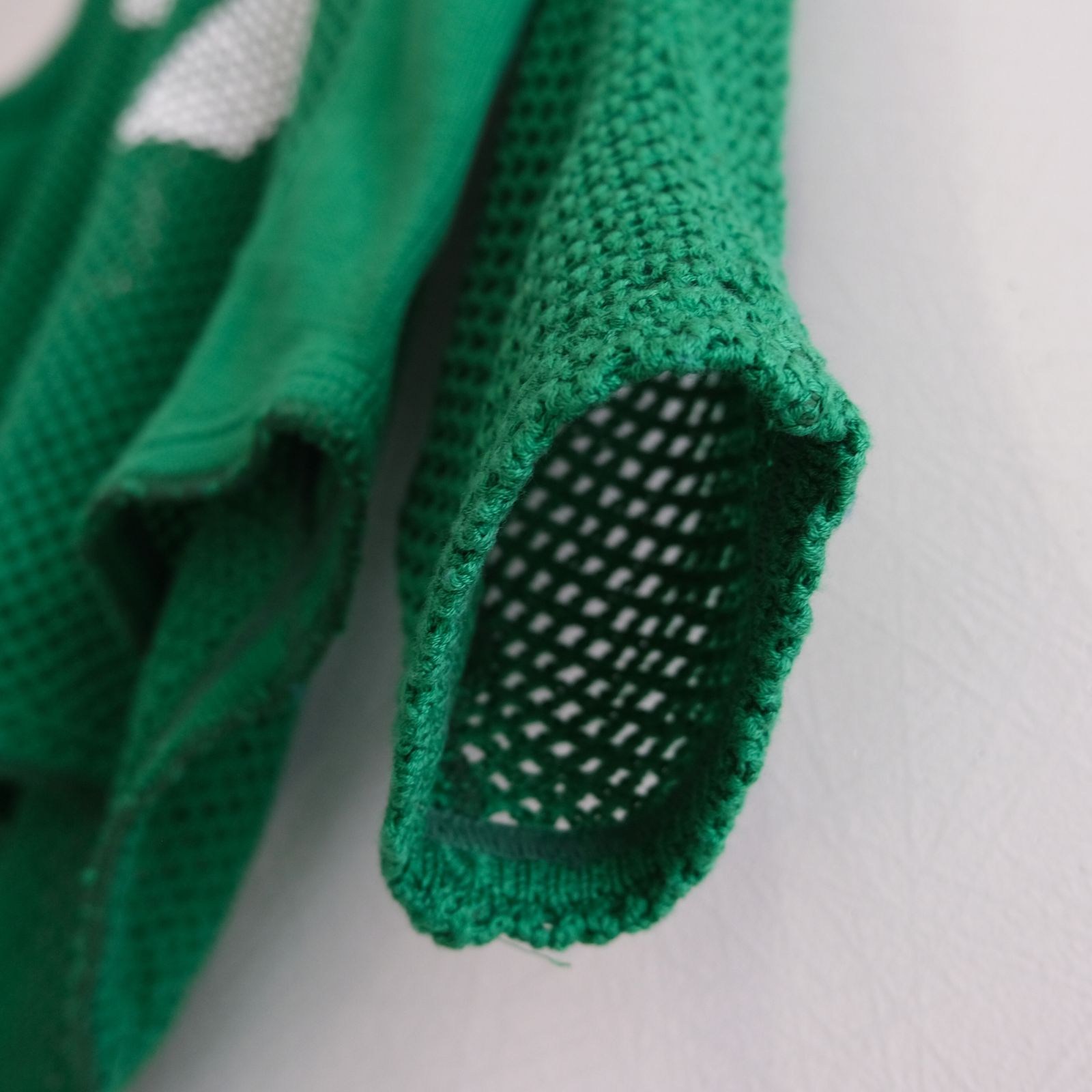 PRINTED FOOTBALL KNIT TEE - Mesh crochet - / フットボール / ニット / ロンT / ロングスリーブTシャツ / Green