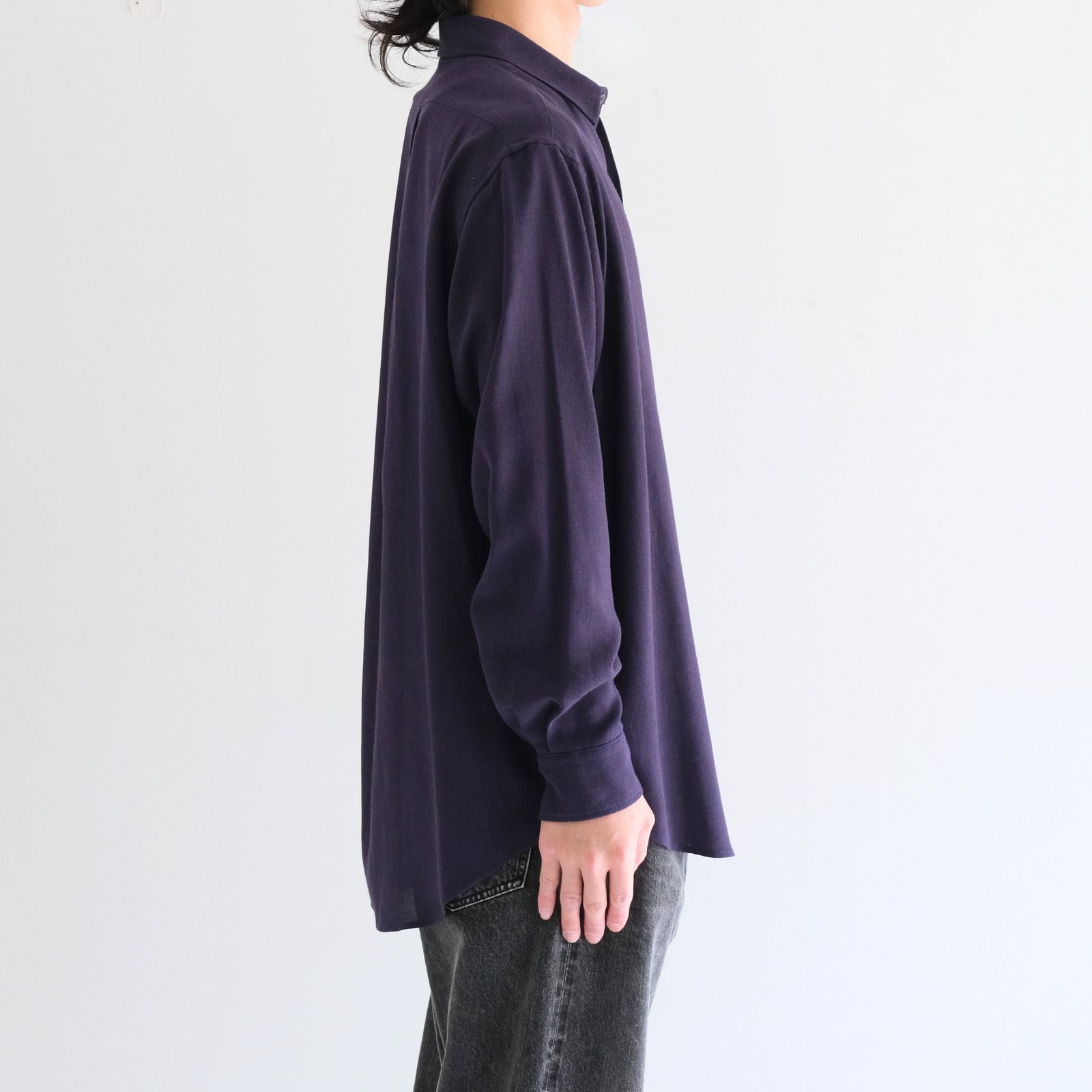 RAYON LINEN CHECK SHIRT / レーヨンリネンチェックシャツ（BLUE / BROWN）