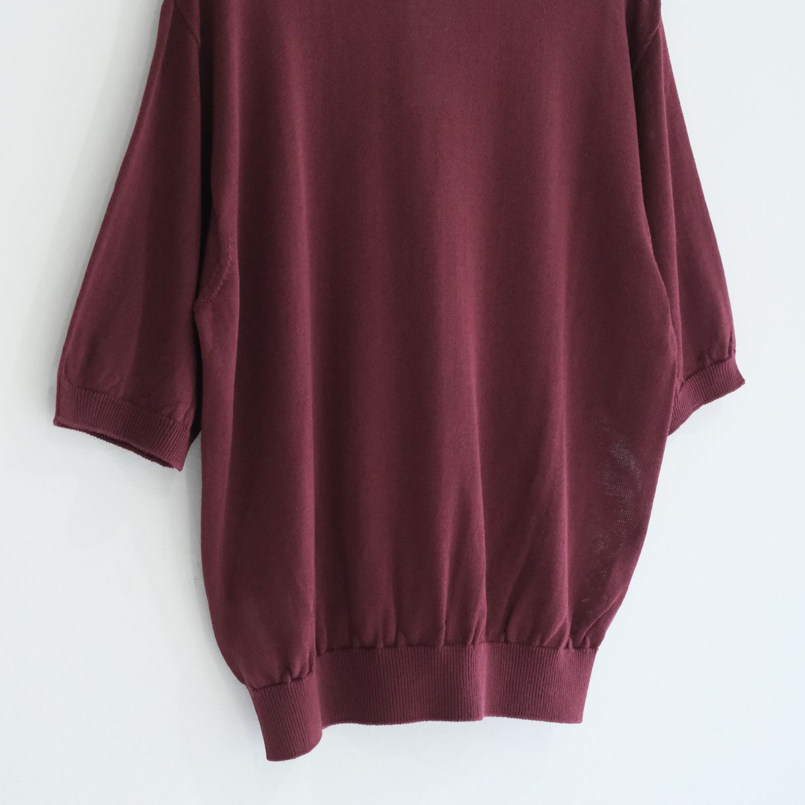 Wide knit T-Shirt / ワイド ニット Tシャツ（Burgundy）