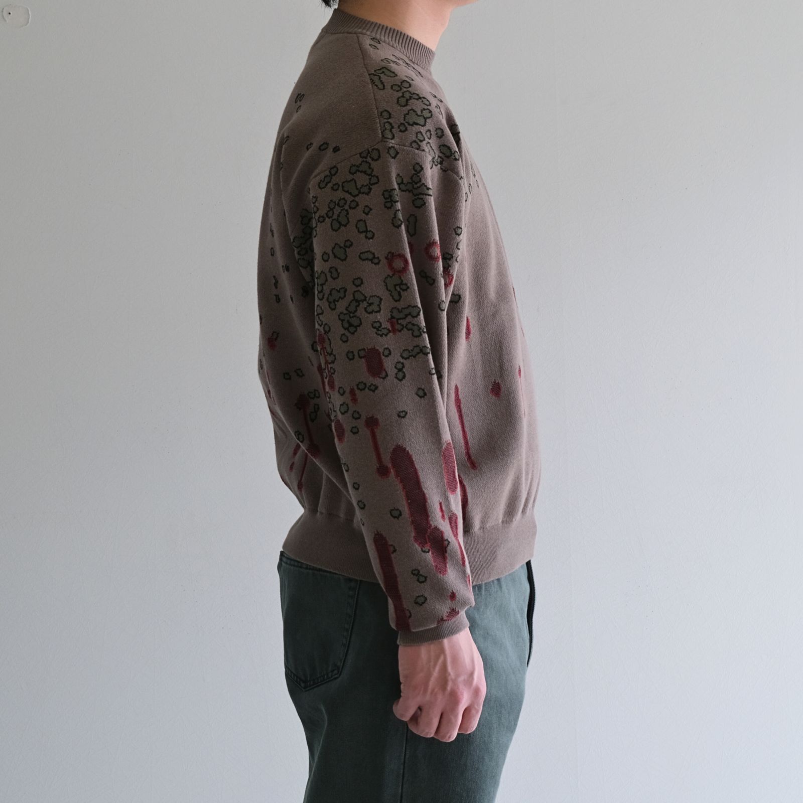 DRIP JACQUARD COTTON CREWNECK SWEATER / セーター / ジャガード織り / ECRU