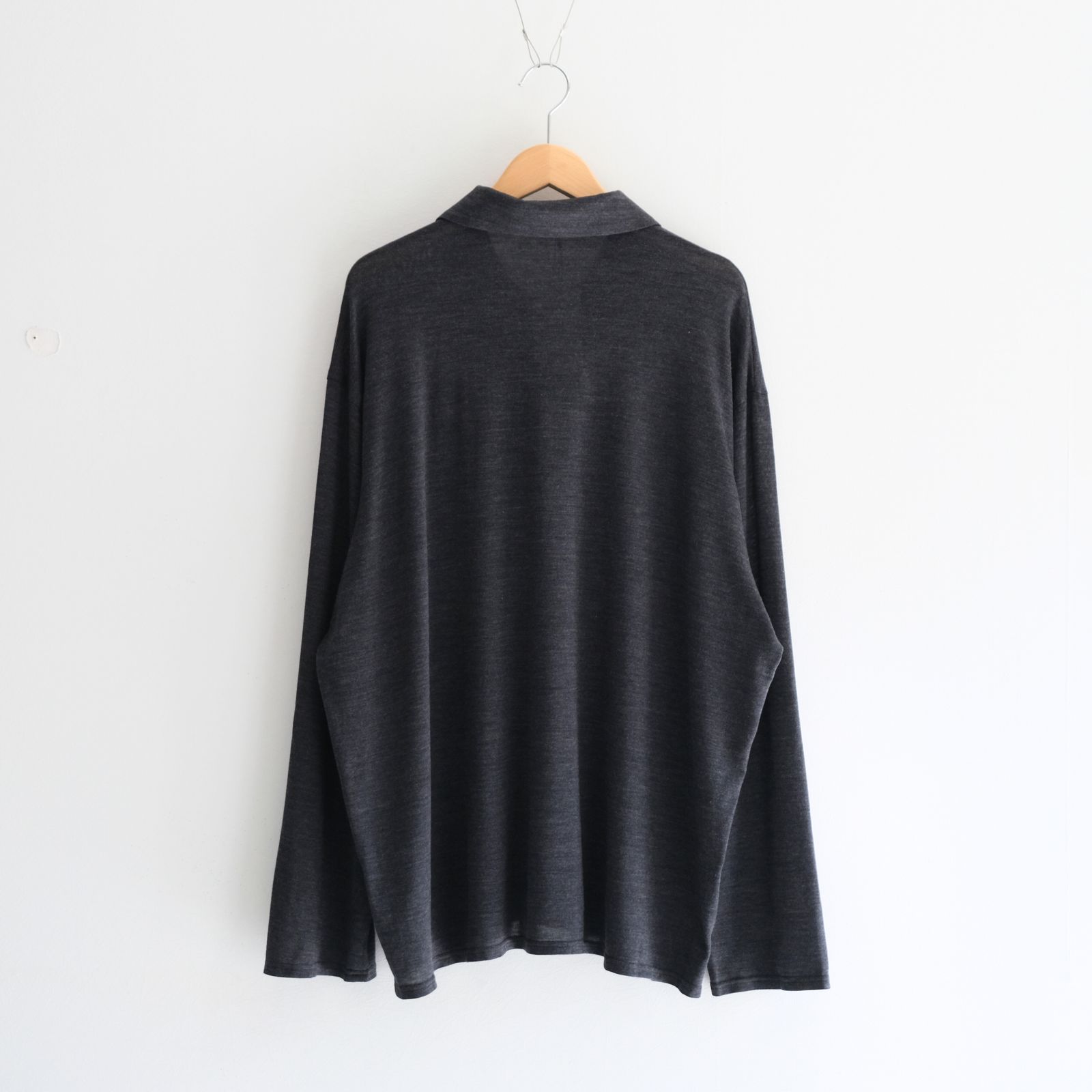 Wool Jersey Twisted polo Shirts / ポロシャツ / Gray