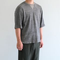 ORGANIC COTTON THERMAL TEE - Mixed ”UNSTAINED” yarn - /  Tシャツ / GRAY