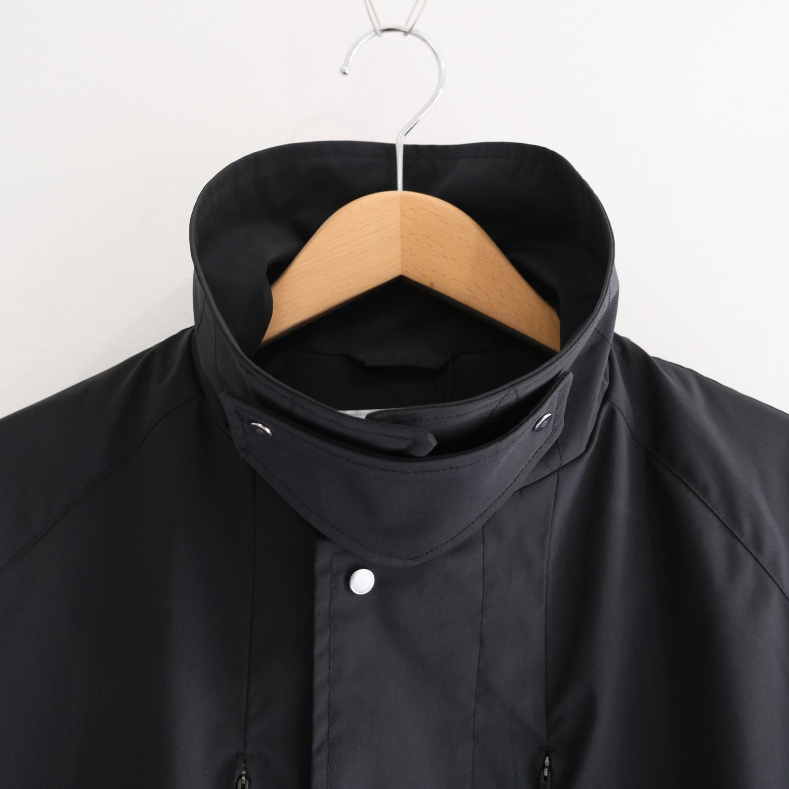 WATER RESISTANT WOOL BALMACAAN COAT（BLACK）