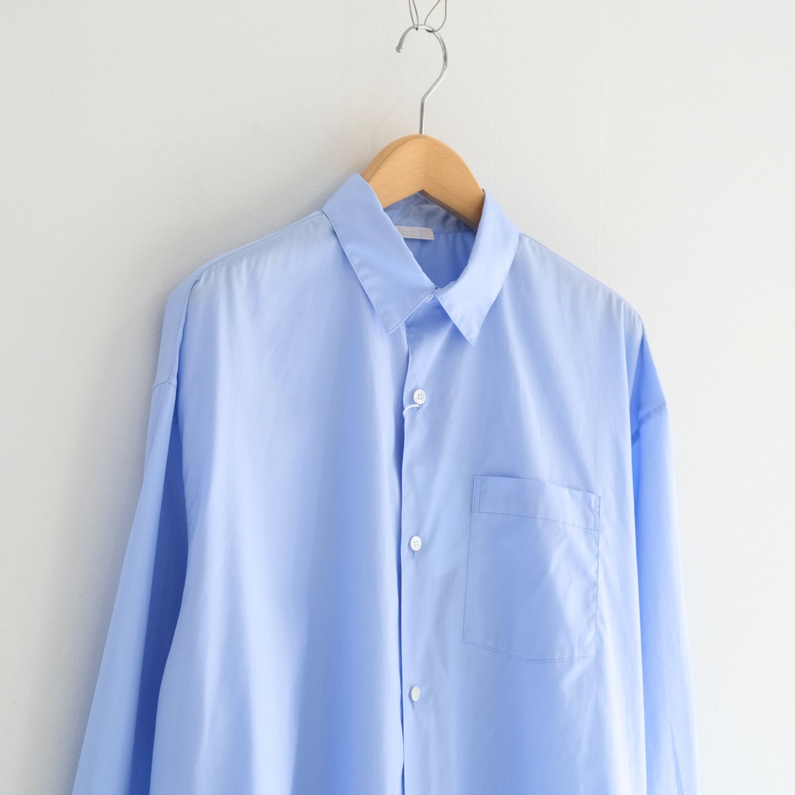 【販売開始 : 7/18 (土) 00:00~】Broad Cotton Wide Shirts（Sax Blue）