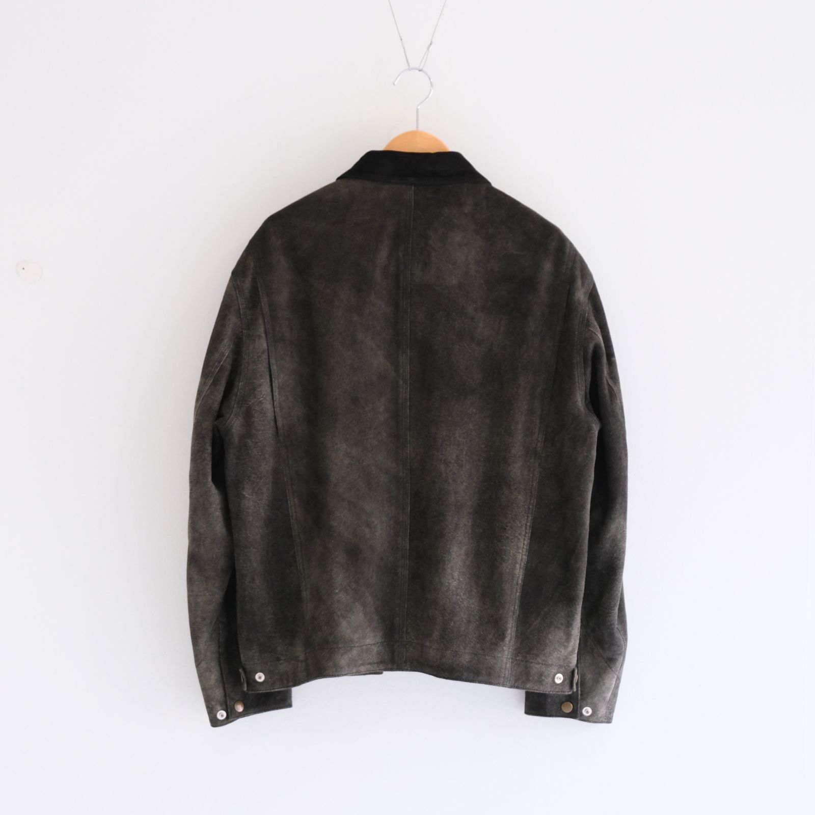 LEATHER DETROITJACKET ‐Goat suede Antique finish‐ / レザージャケット / ゴートレザー / アンティーク加工 / Black