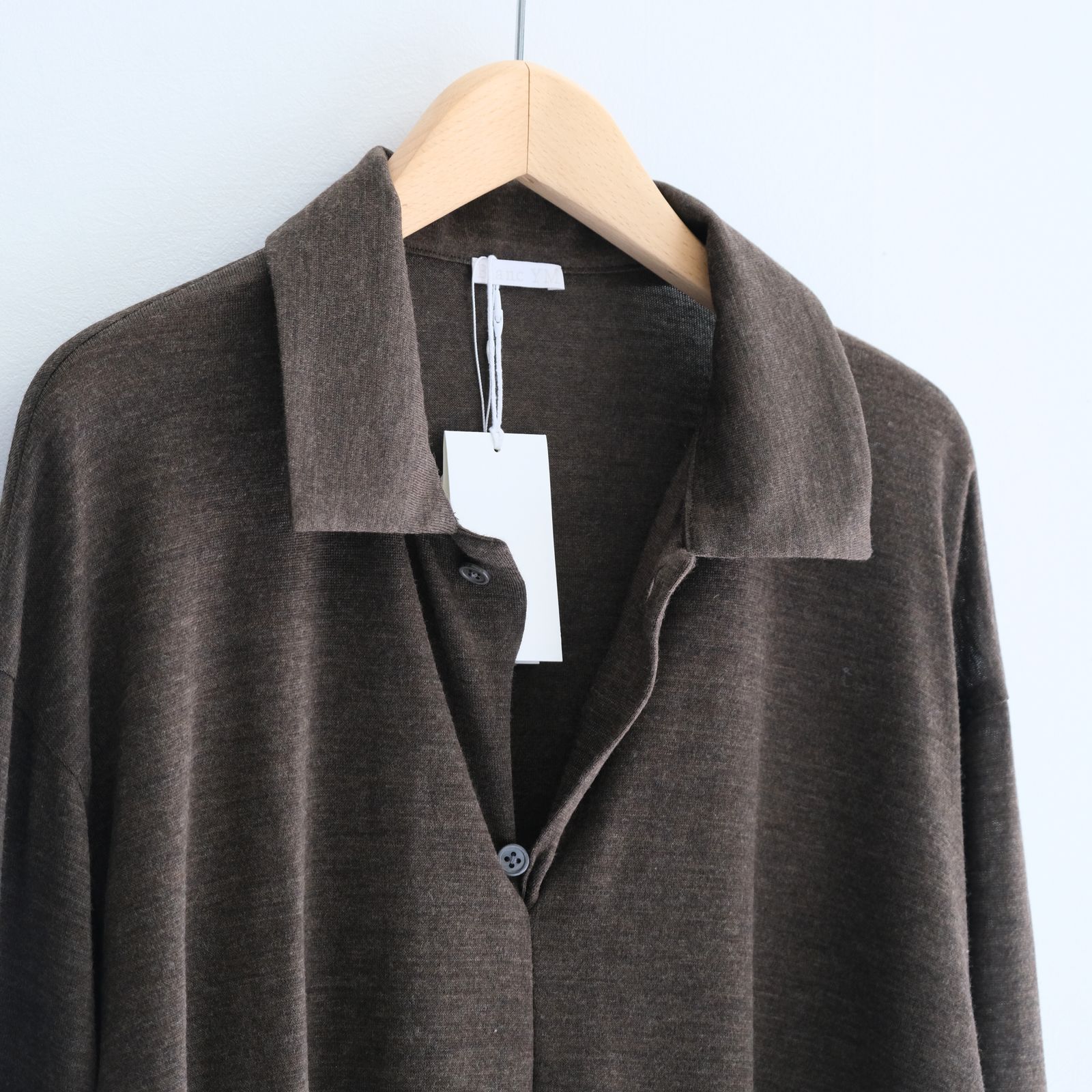 Wool Jersey Twisted polo Shirts / ポロシャツ / Brown