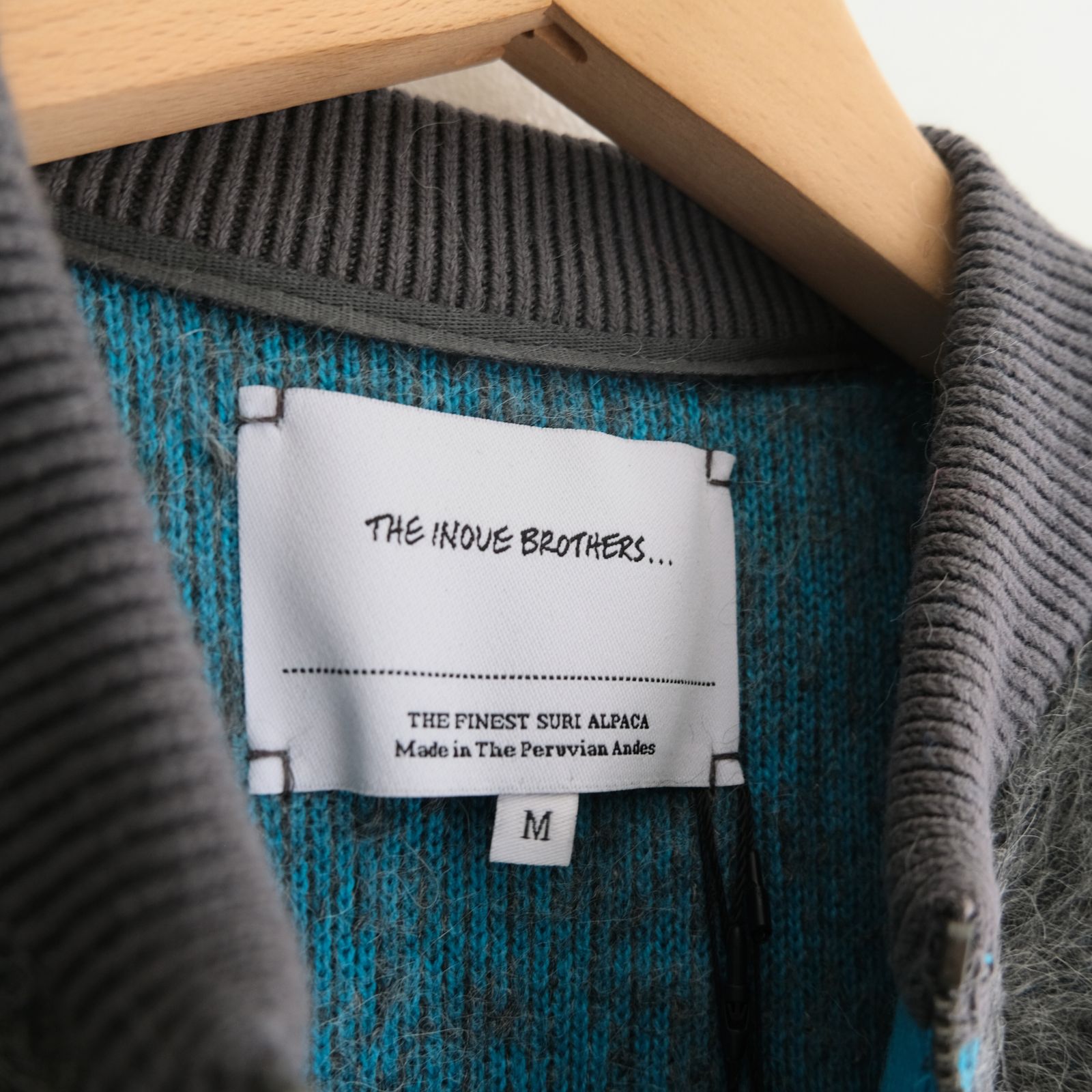 Suri Alpaca Bomber Jacket / ジャケット / ボンバージャケット / アルパカ / スリアルパカ / Grey / Turquoise