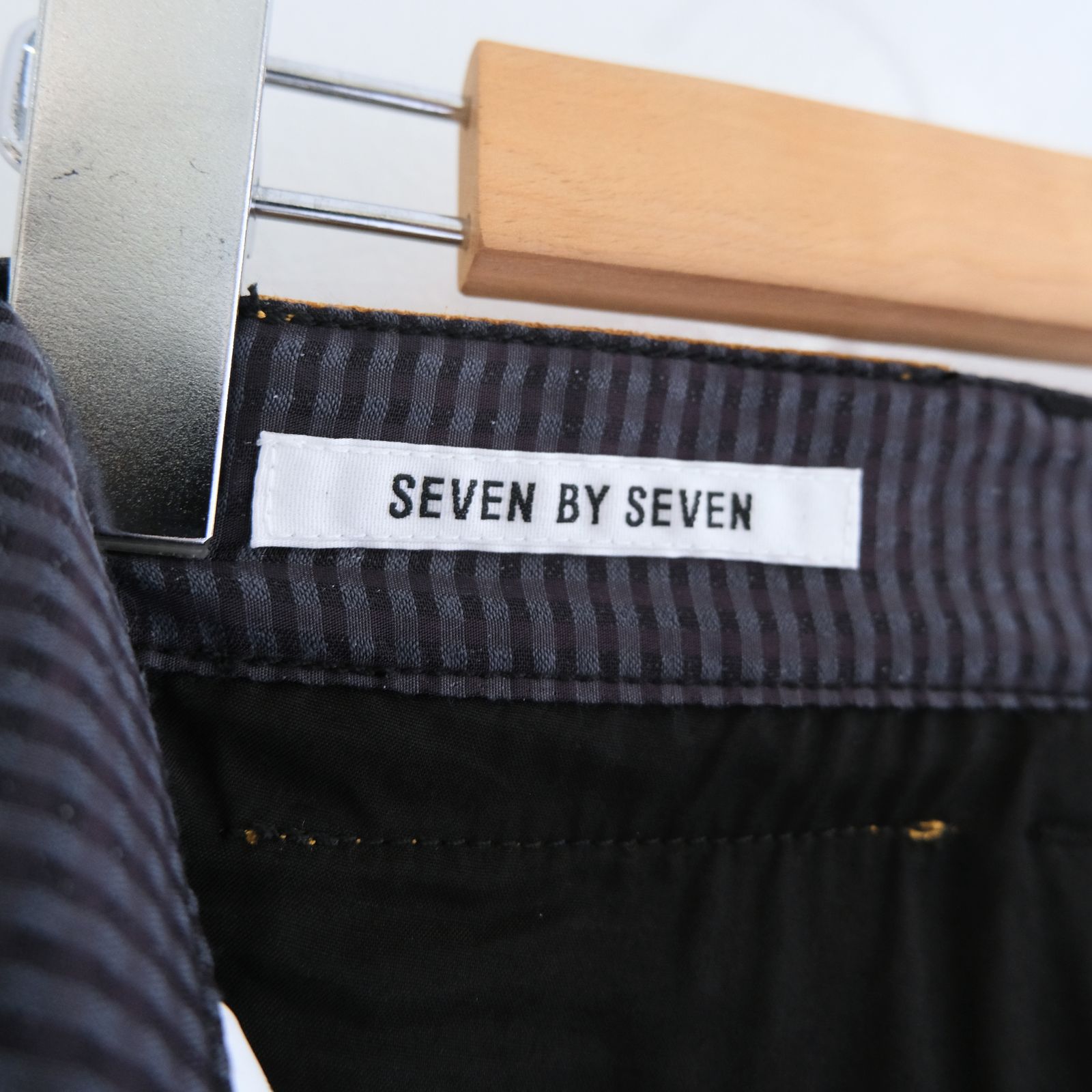 Lee / SEVEN BY SEVEN  / SHEER COWBOY PANT ‐Gingham Check Indian fabric‐ （Navy）