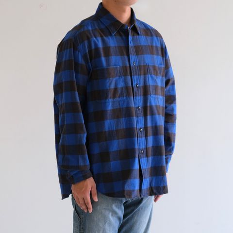 BUFFALO CHECK WORK SHIRTS ‐Cotton slub mix‐ / シャツ / バッファローチェック / Blue