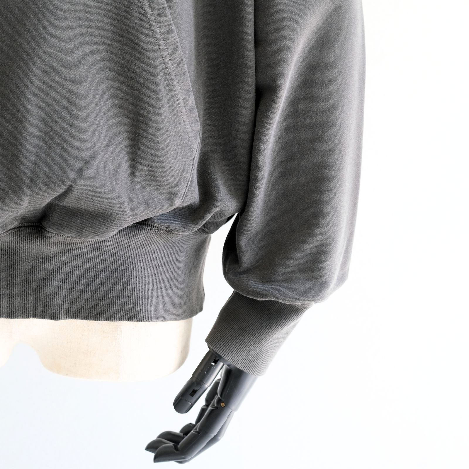 Processed Half-Zip Sweat Hoodie（Gray）