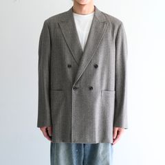 【残り1点】W/S HERRINGBONE STRIPE DB JKT（TAUPE GREY）