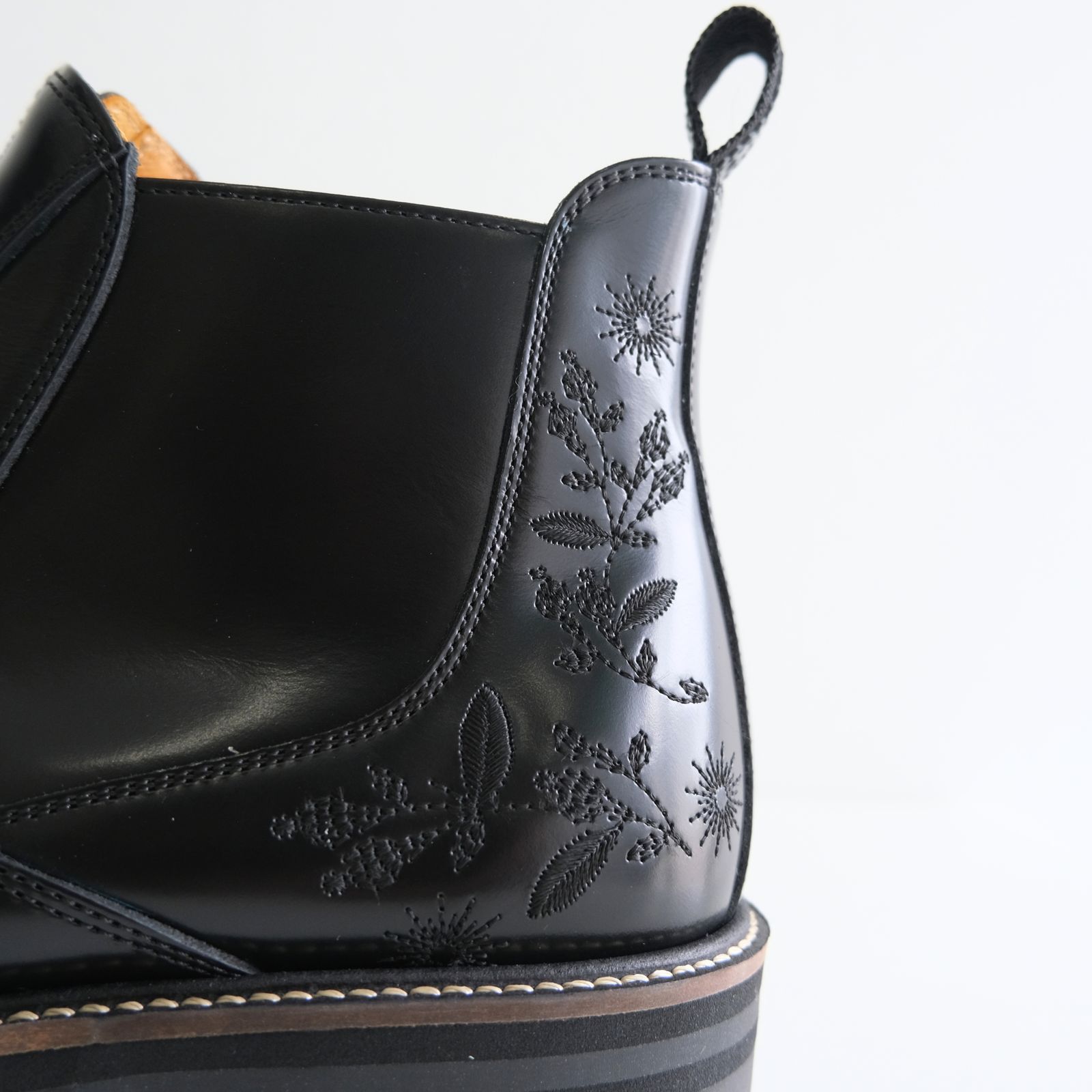 "HUNTER" Embroidered Front-zip Hunting Boots by HARUTA（BLACK）