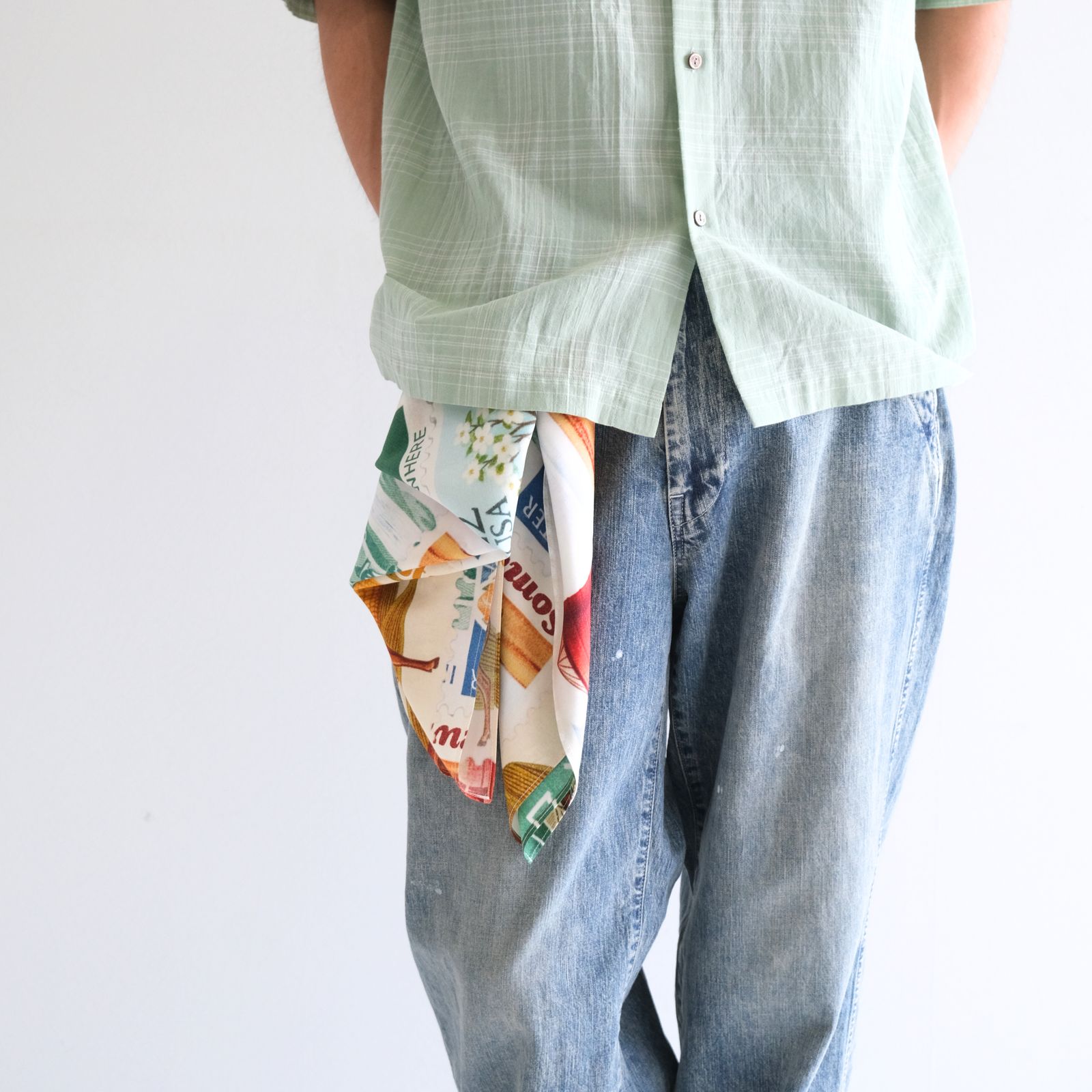 "ESSENTIAL".03 Graphic Printed Scarf（COYOTE）