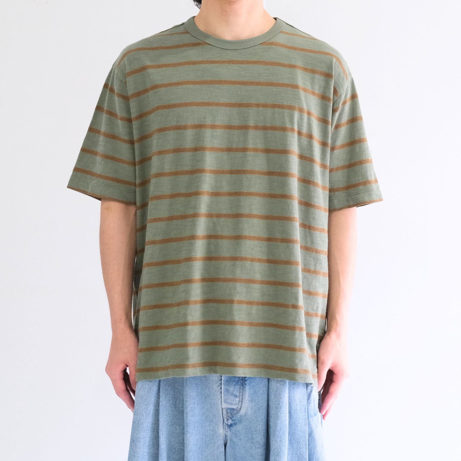 Vocation Tee / バケーション TEE（Olive Tan Stripe）