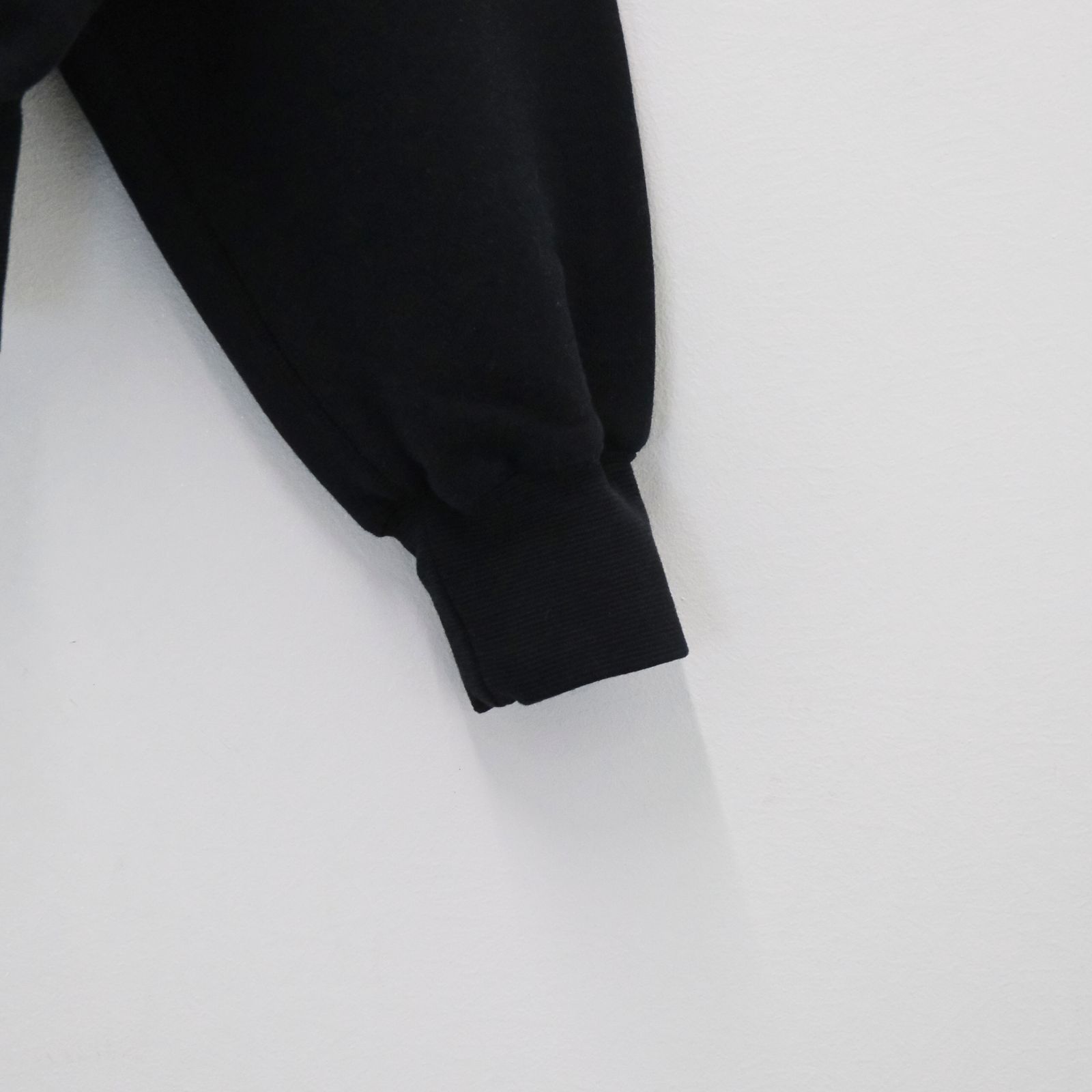 "BROTHERS" Leather × Original Supima Aging Cotton Sweat / ハーフジップ / スウェット / レザー / ブラック