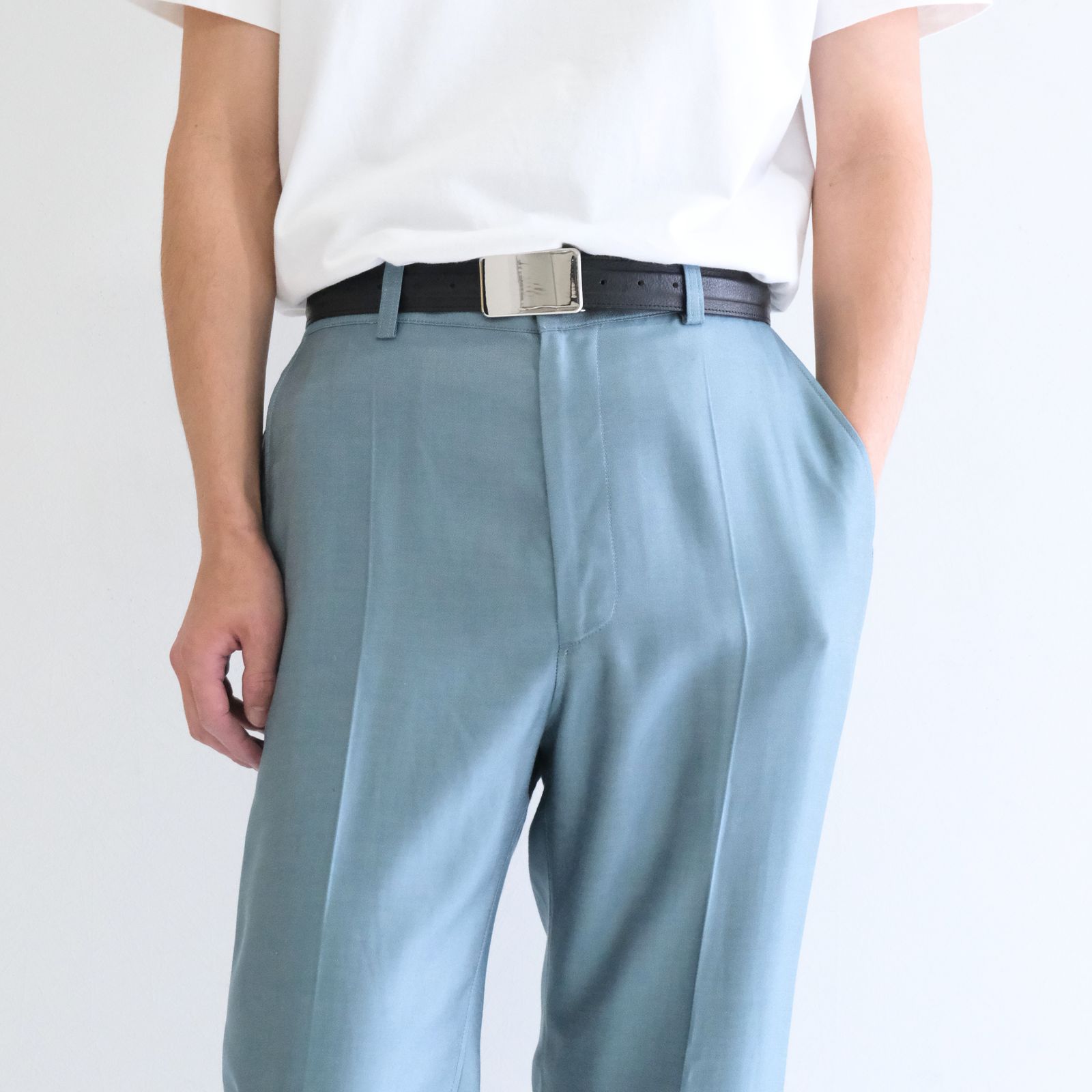 【残り1点】WIDE EASY FLARE TROUSERS  - Heavy Cupra -（Blue）