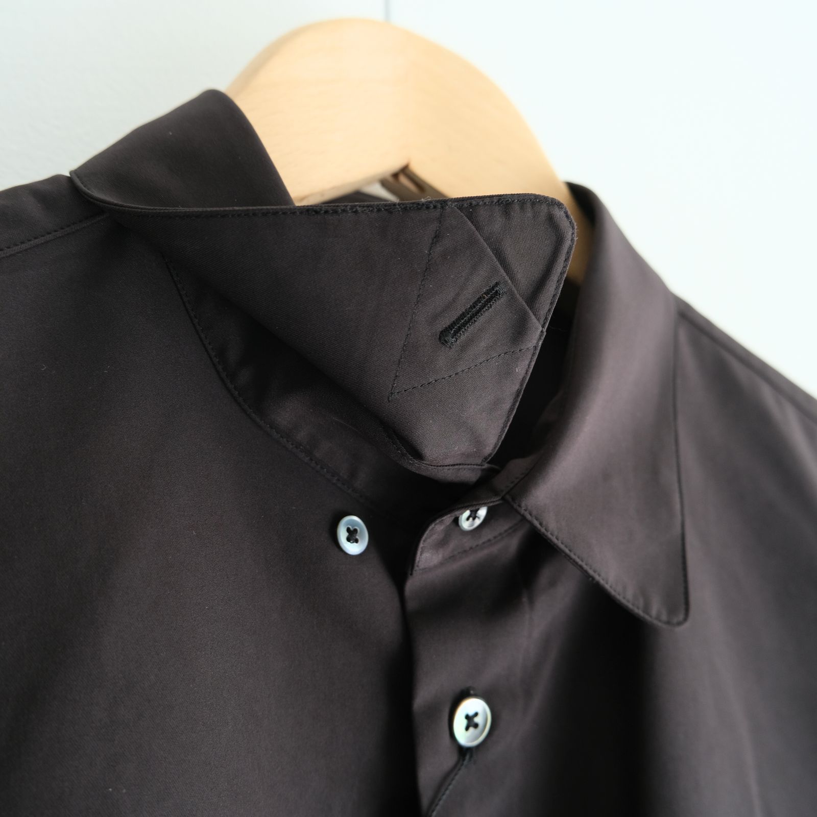 Peach back twill - Rob / シャツ / ポリエステル / ナイロン / Charcoal black