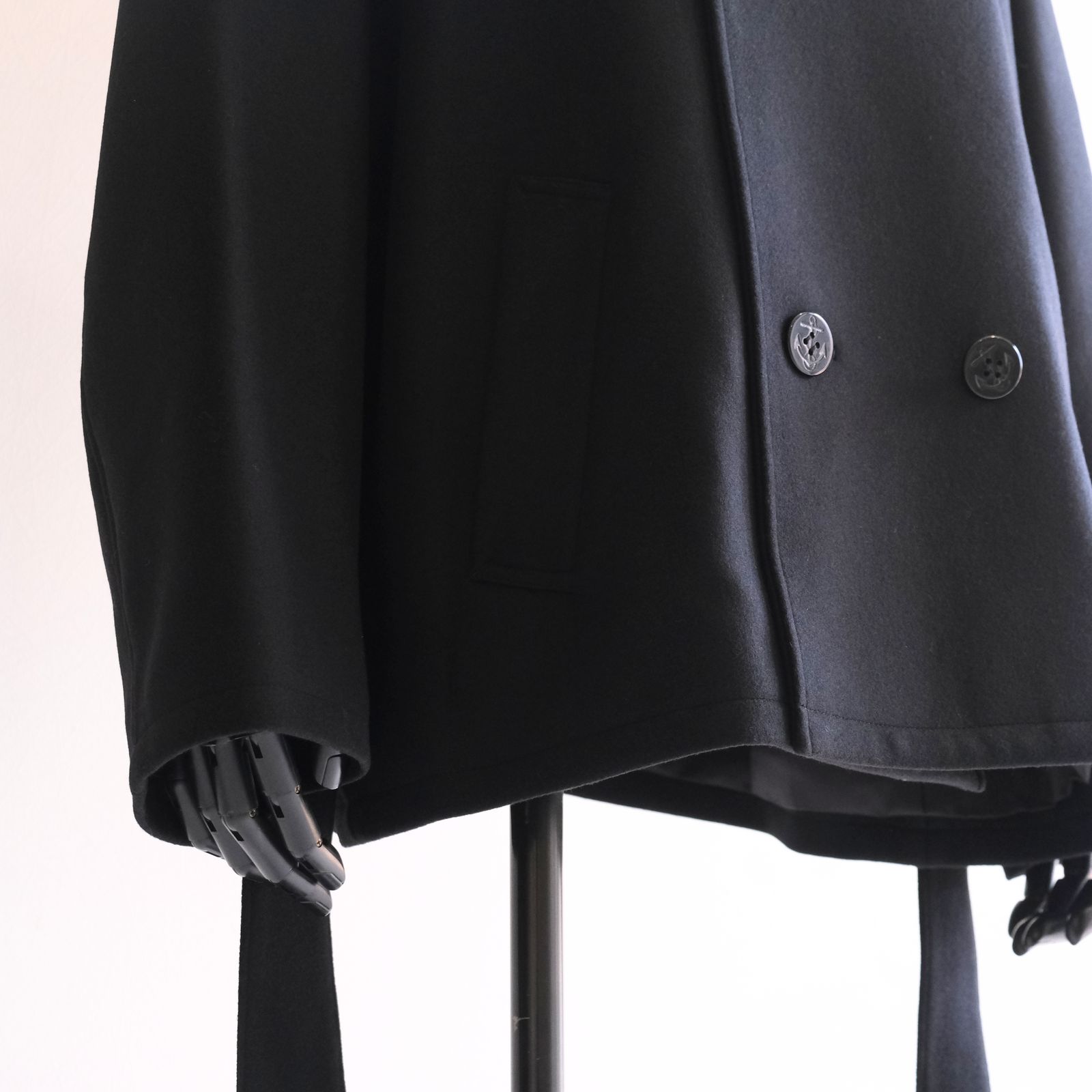 【残り1点】Wool Raglan Pea Coat（Black）