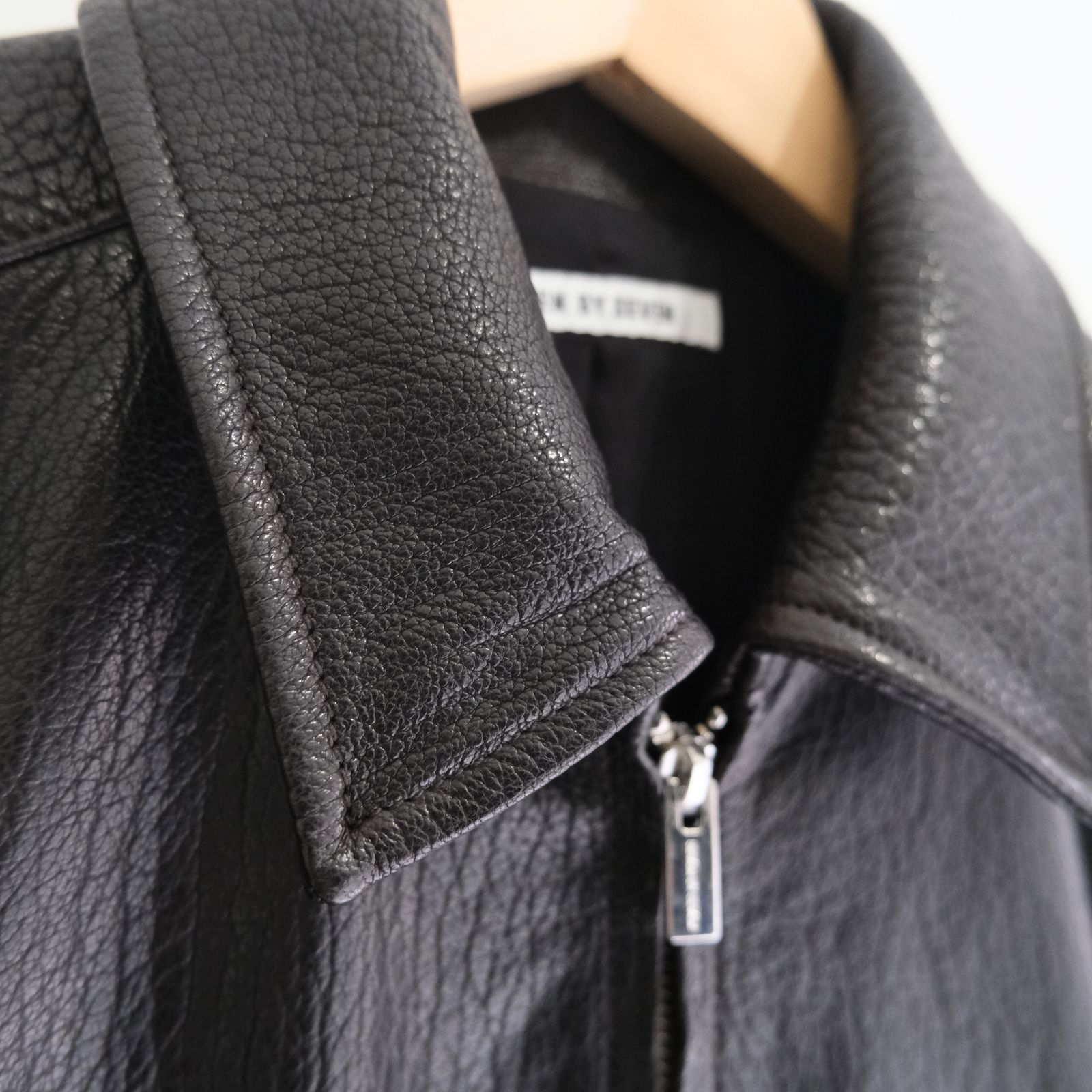 LEATHER ZIP UP BLOUSON ‐Sheep Shrink leathe‐ / ジャケット / レザージャケット / Sheep leather / 羊革 / Black