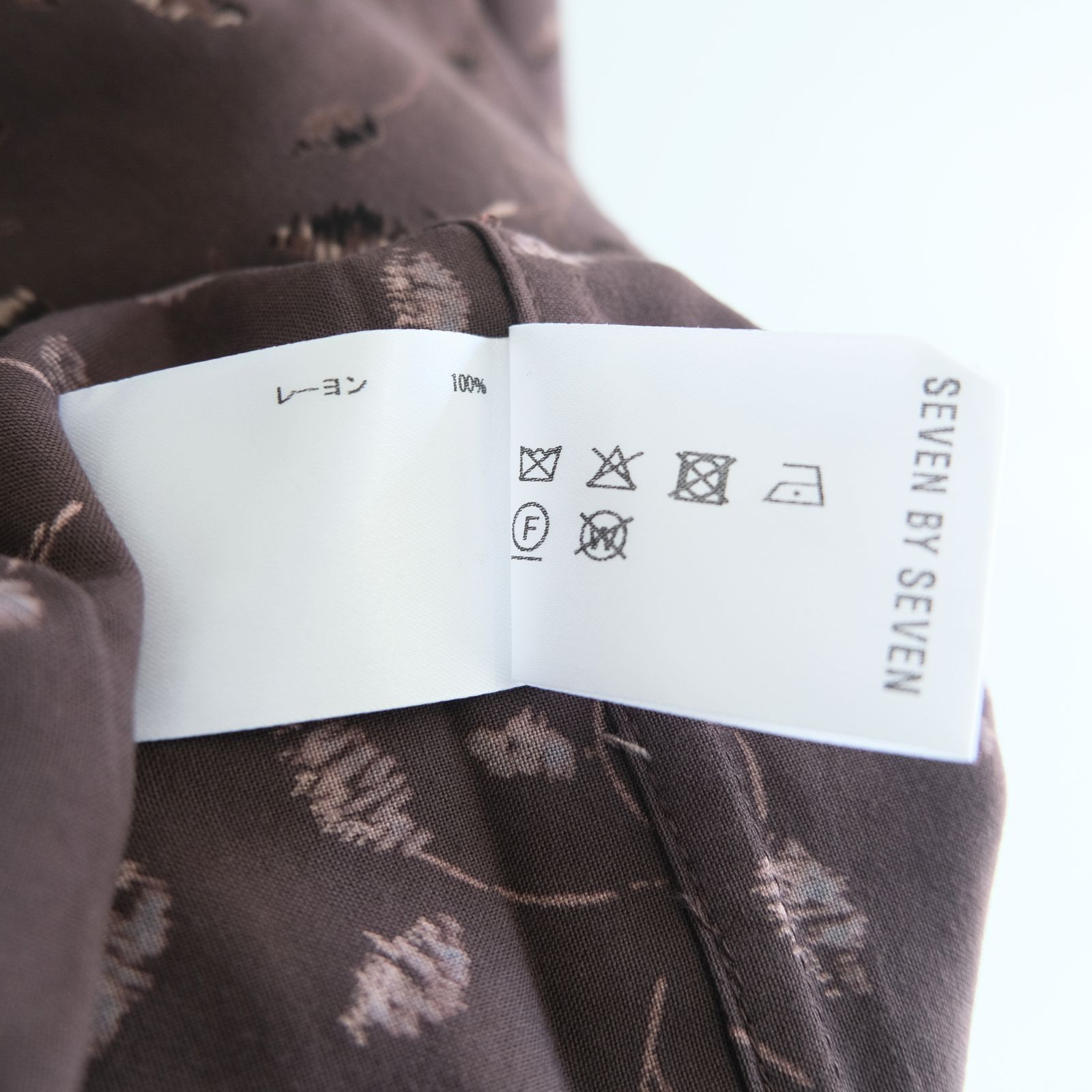 OPEN COLLAR SHIRTS  - Botanical print -（Dark Brown）