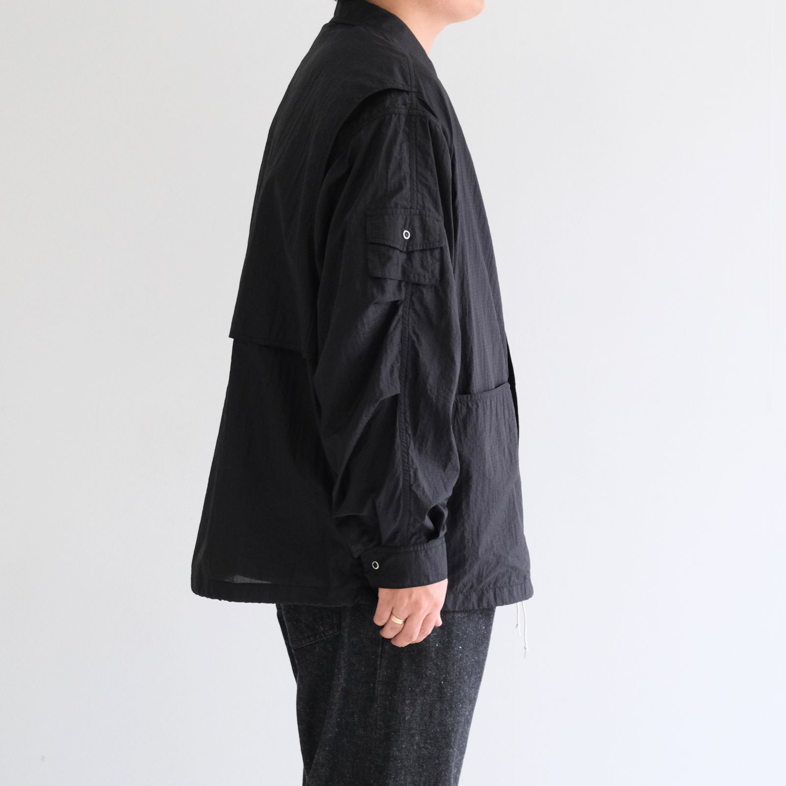 Photographer L/S Shirt Jacket / シャツジャケット / ナイロン / BLACK
