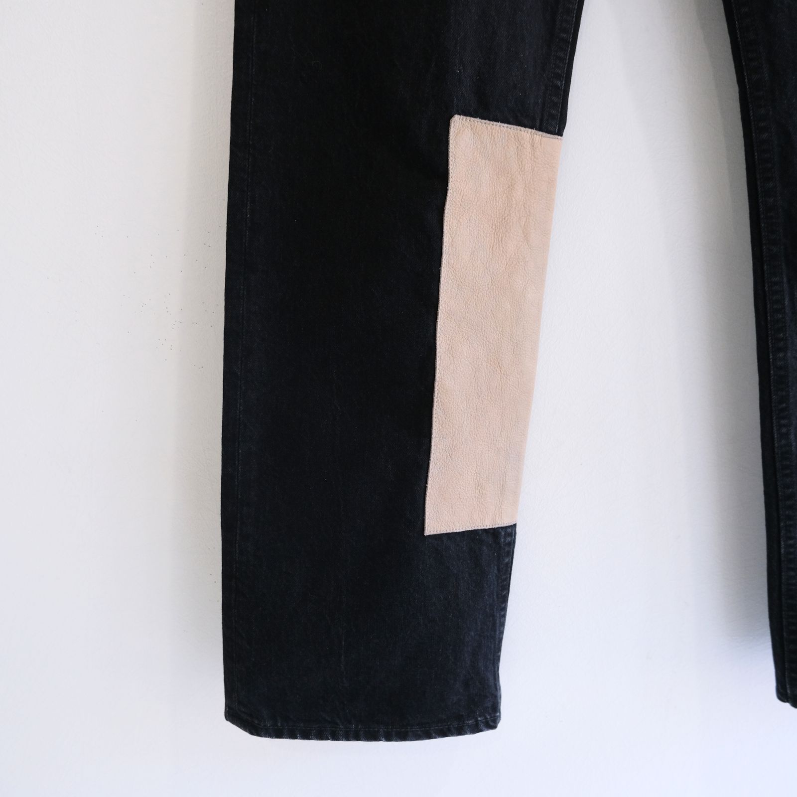 "JUDE II" LEATHER New Standard Straight by 12oz Denim（BLACK）