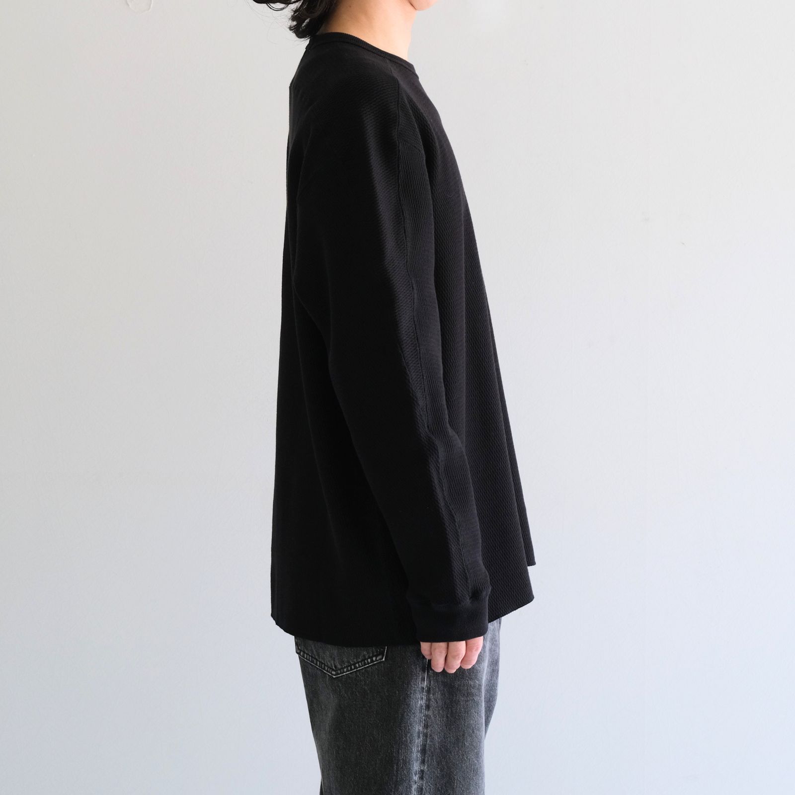 【残り1点】HEAVY WEIGHT THERMAL SHIRTS / ヘビーウェイトサーマルシャツ（Black）