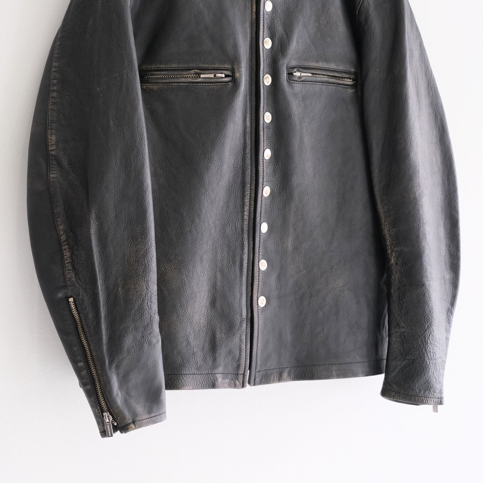 LEATHER RIDERS JACKET ‐Cow Heavy Vintage finish‐ / ジャケット / レザージャケット /  ライダースジャケット / Cow leather / 牛革 / Black