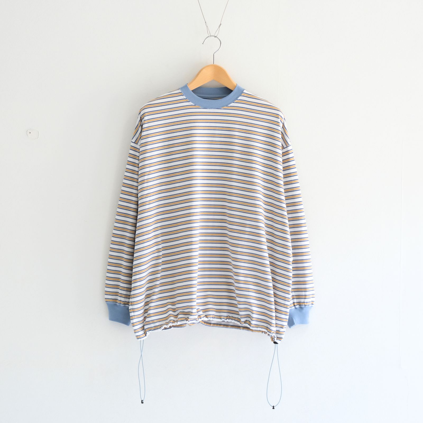 【販売開始 : 7/18 (土) 00:00~】Balloon Border Long-sleeve T-Shirt（SAX x YELLOW）